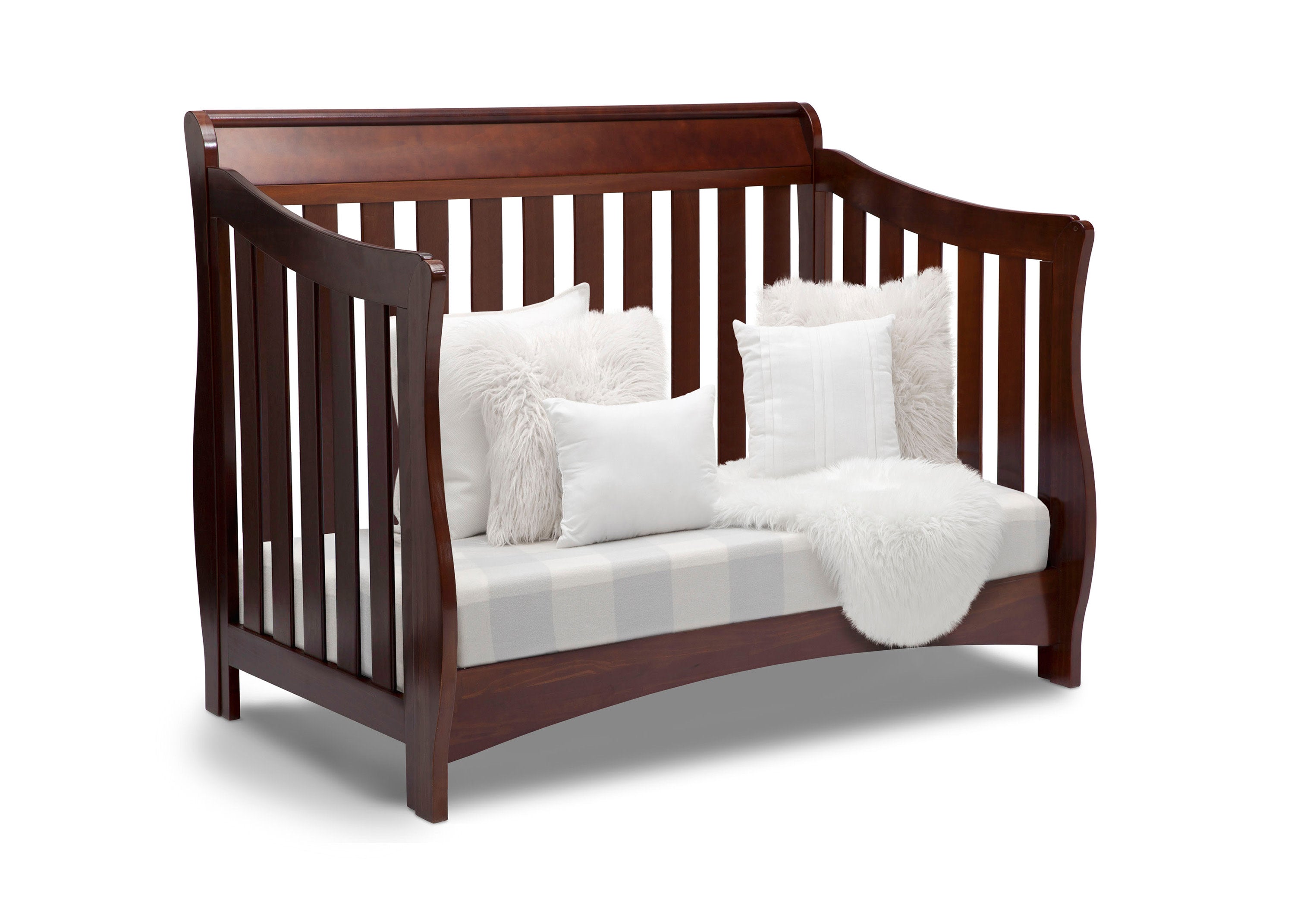 Bentley 'S' Series 4-in-1 Convertible Baby Crib - Nursery Bed with Toddler Rail, Daybed & Full-Size Frame - Perfect for Newborns to Teens (White) | Ideal for Modern Nurseries & Kids' Bedrooms