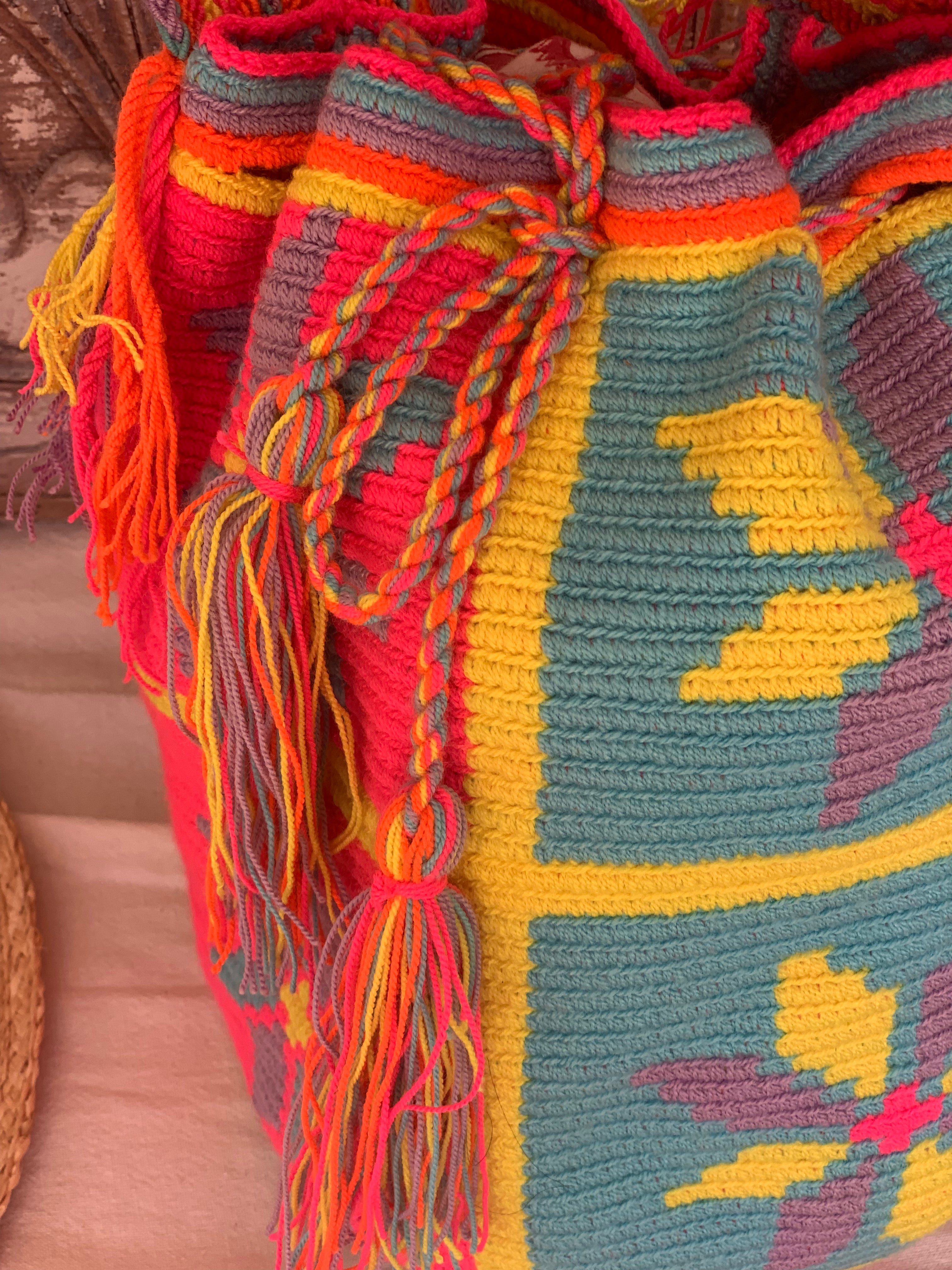 Authentic Handwoven Wayuu Colombian Crossbody Bag - Colorful Boho Shoulder Purse for Women - Perfect for Beach, Travel & Festival Fashion