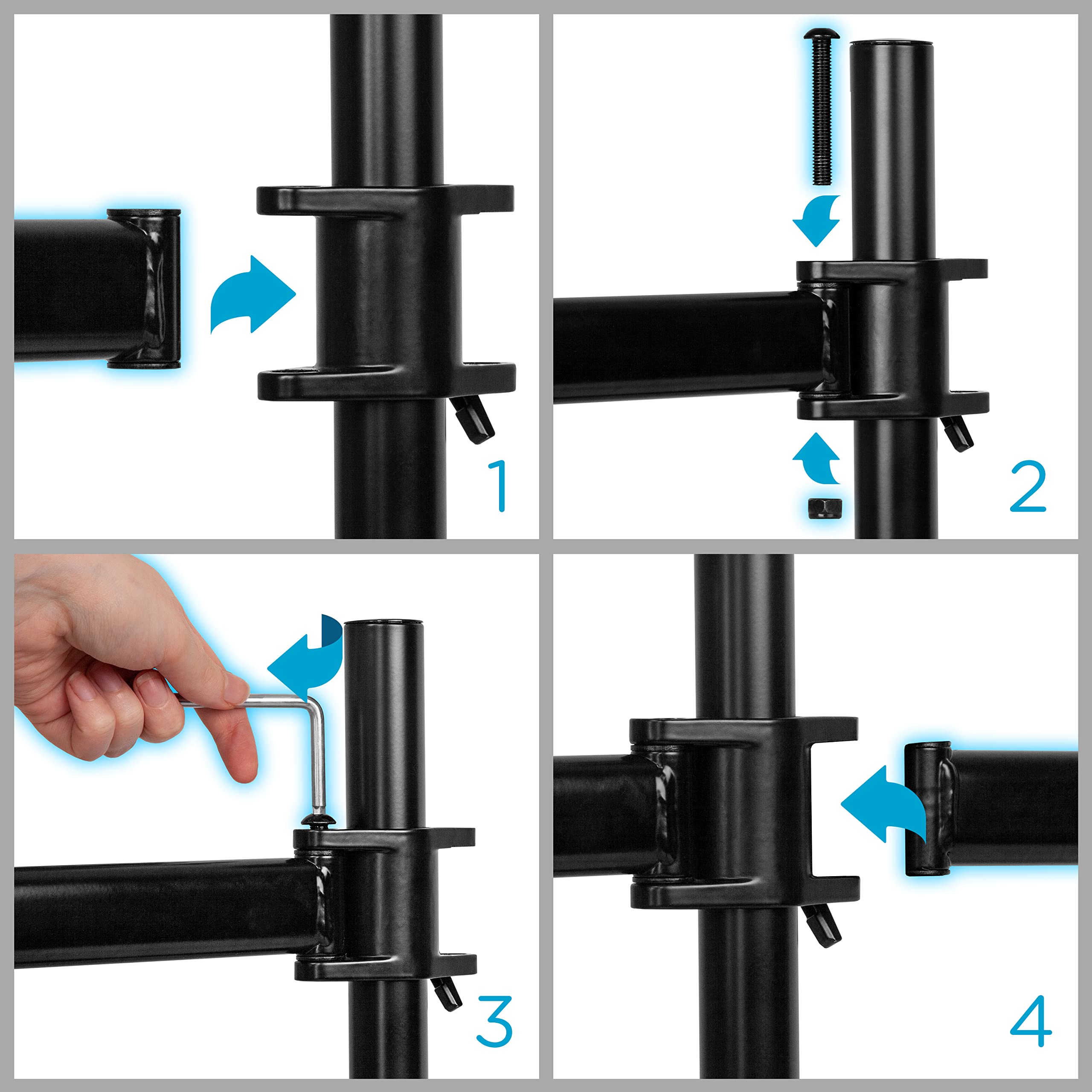 Duronic DM25MJ Dual Monitor Arm Mount - Heavy Duty Steel Desk Clamp for Dual Screens, Compatible with All DM25 Monitor Arms, Black | Perfect for Home Office, Gaming & Workspace Setup