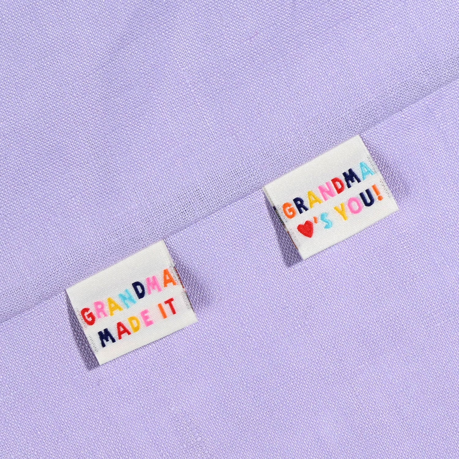 Kylie and the Machine - 6 Pack Sew-In Clothing Labels - Handmade by Grandma - 'Grandma Made It' & 'Grandma Loves You' Designs - Perfect for DIY Crafts, Baby Clothes & Personalized Gifts