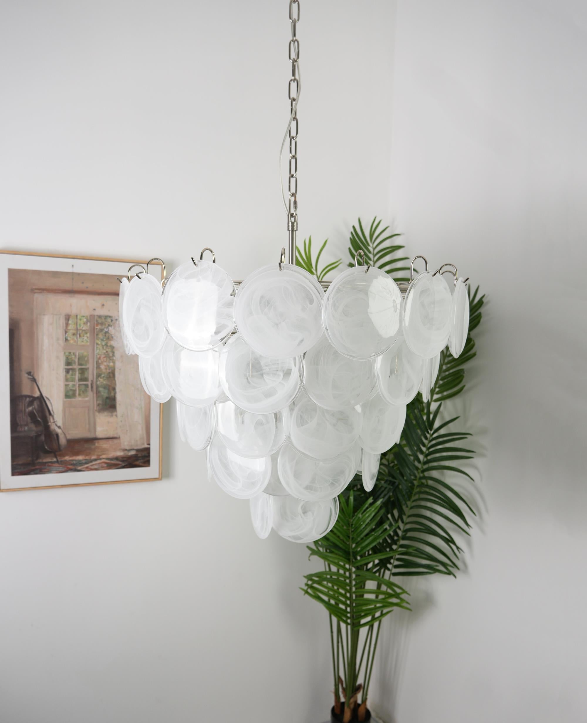 Elegant Camisa Disc Glass Chandelier - Modern Crystal Ceiling Light Fixture for Dining Room, Bedroom, and Living Room Decor