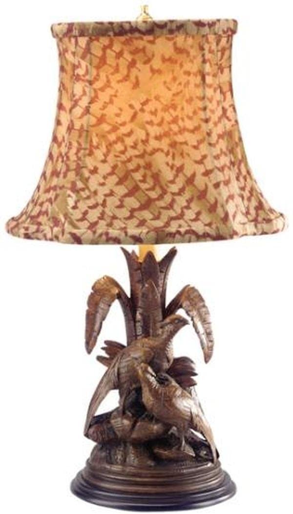 Hand-Painted Pheasant Feather Fabric Sculpture Table Lamp - Small OK Casting for Home Decor, Living Room, Bedroom, Office Lighting