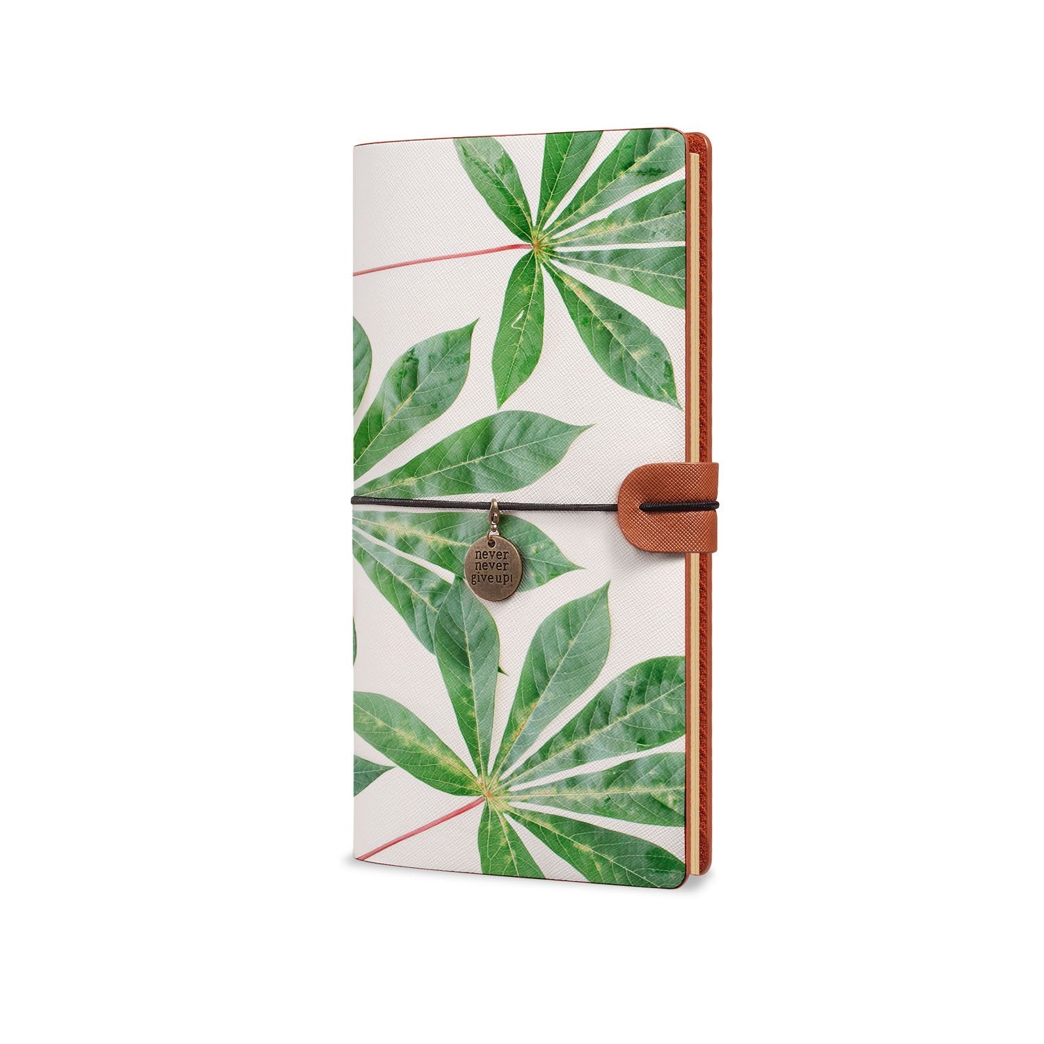 Premium Traveler's Notebook with Flat Flower Design - Leather Journal for Writing, Sketching & Planning - Perfect for Travel, Work & Creative Projects