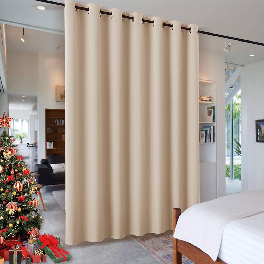 Blackout Curtains for Bedroom & Living Room - LITTLE BIRD Portable Privacy Window Panels (58x63 Inches, Beige) - Perfect for Home, Office, Nursery & Patio Door Light Blocking