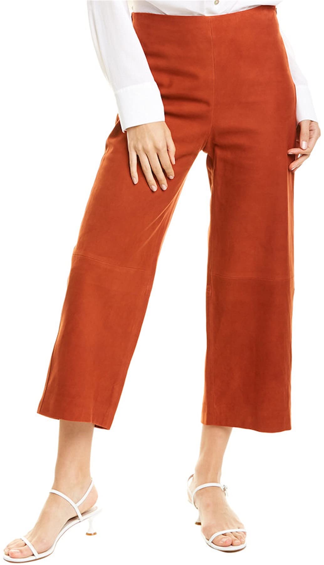 Vince Women's Brown Suede Culotte Pants Size 6 | High Waisted Wide Leg Trousers for Casual & Office Wear | Perfect for Fall & Winter Outfits