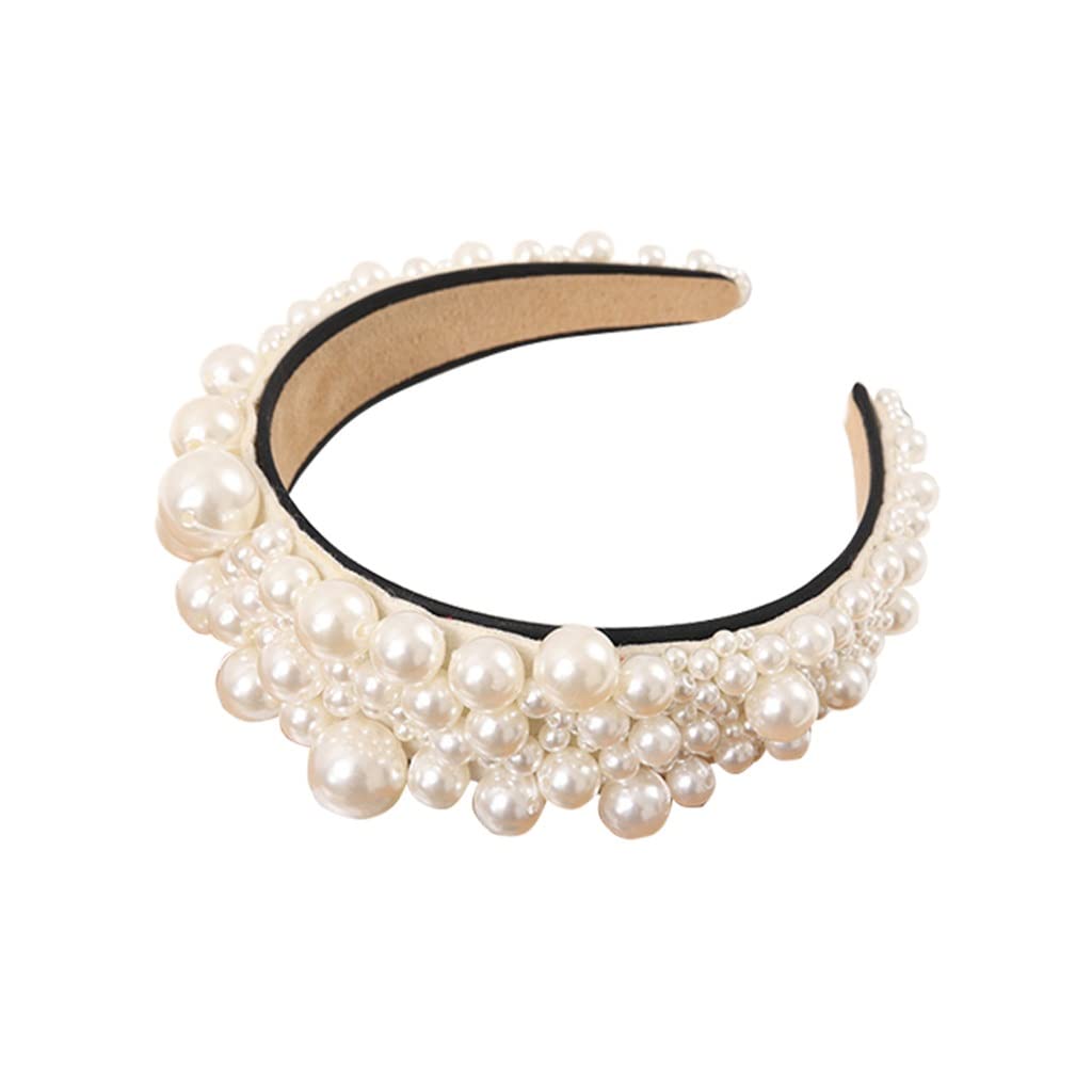 EKDSPW Women's Fashion Pearl Headbands - Irregular Pearl Hair Hoop for Bridal, Wedding & Party Accessories (Large/Medium/Small, One Size) | Perfect for Weddings, Proms, Special Occasions & Photo Shoots