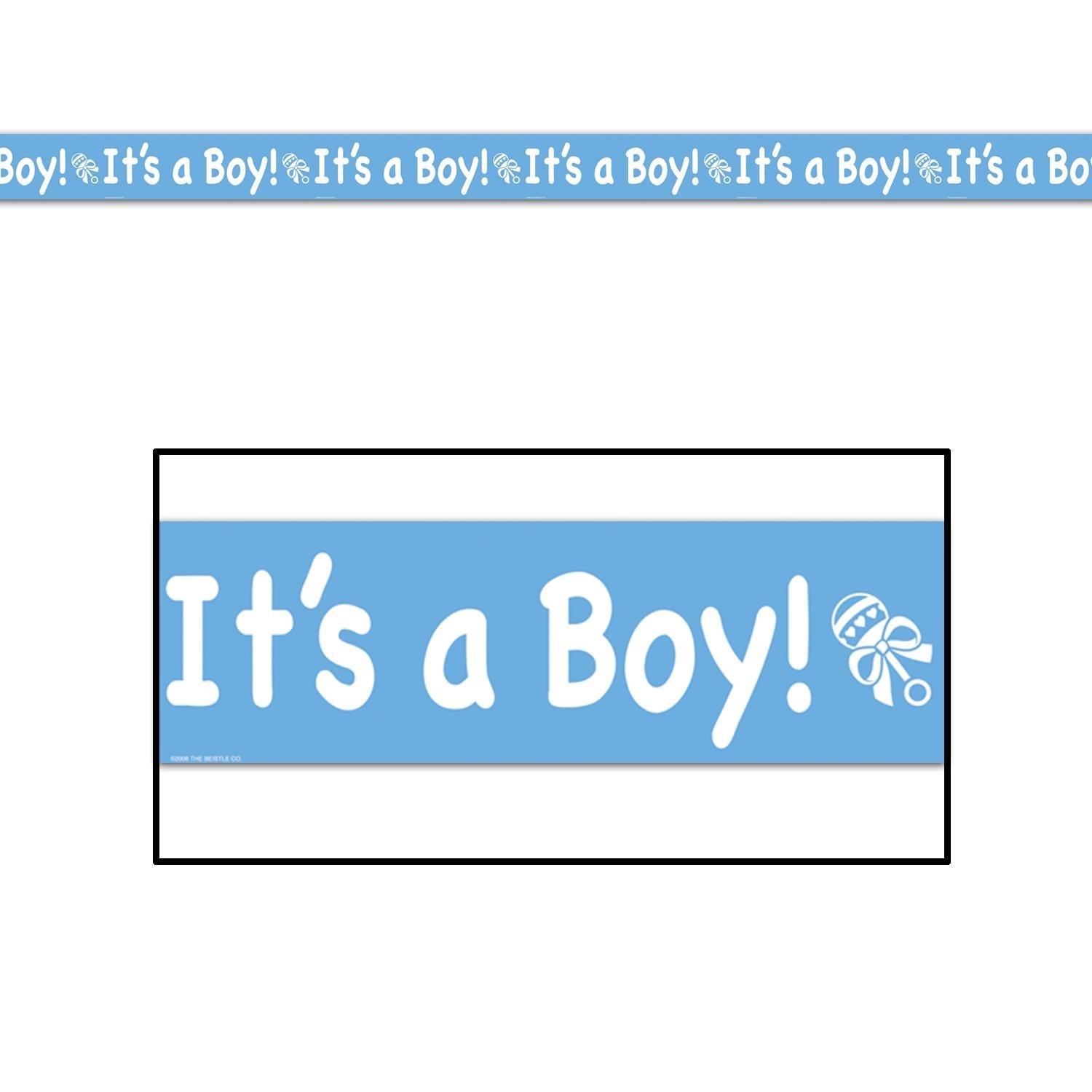 12 Pack Beistle It's A Boy! Party Tape - Blue Baby Shower Decorations for Gender Reveal, Birthday & Celebration - Perfect for Balloon Garlands, Backdrops & Party Supplies