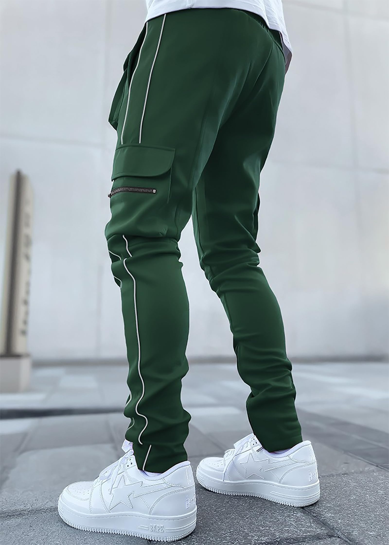MECH-ENG Men's Workout Tapered Jogger Pants - Casual Hip Hop Cargo Sweatpants for Streetwear & Punk Style | Gym, Running, Lounge & Everyday Wear