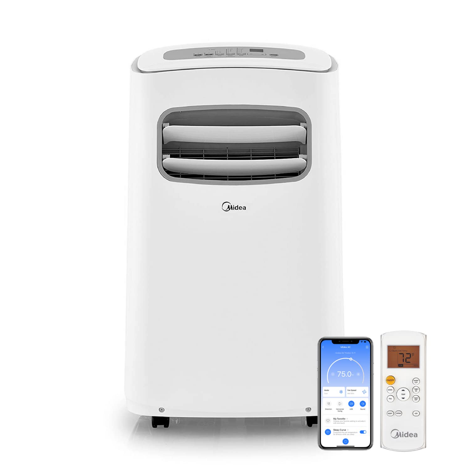 Midea MAP14S1CWT 14,000 BTU Portable Air Conditioner - White | Cooling for Bedrooms, Living Rooms & Offices | Energy Efficient & Quiet AC Unit