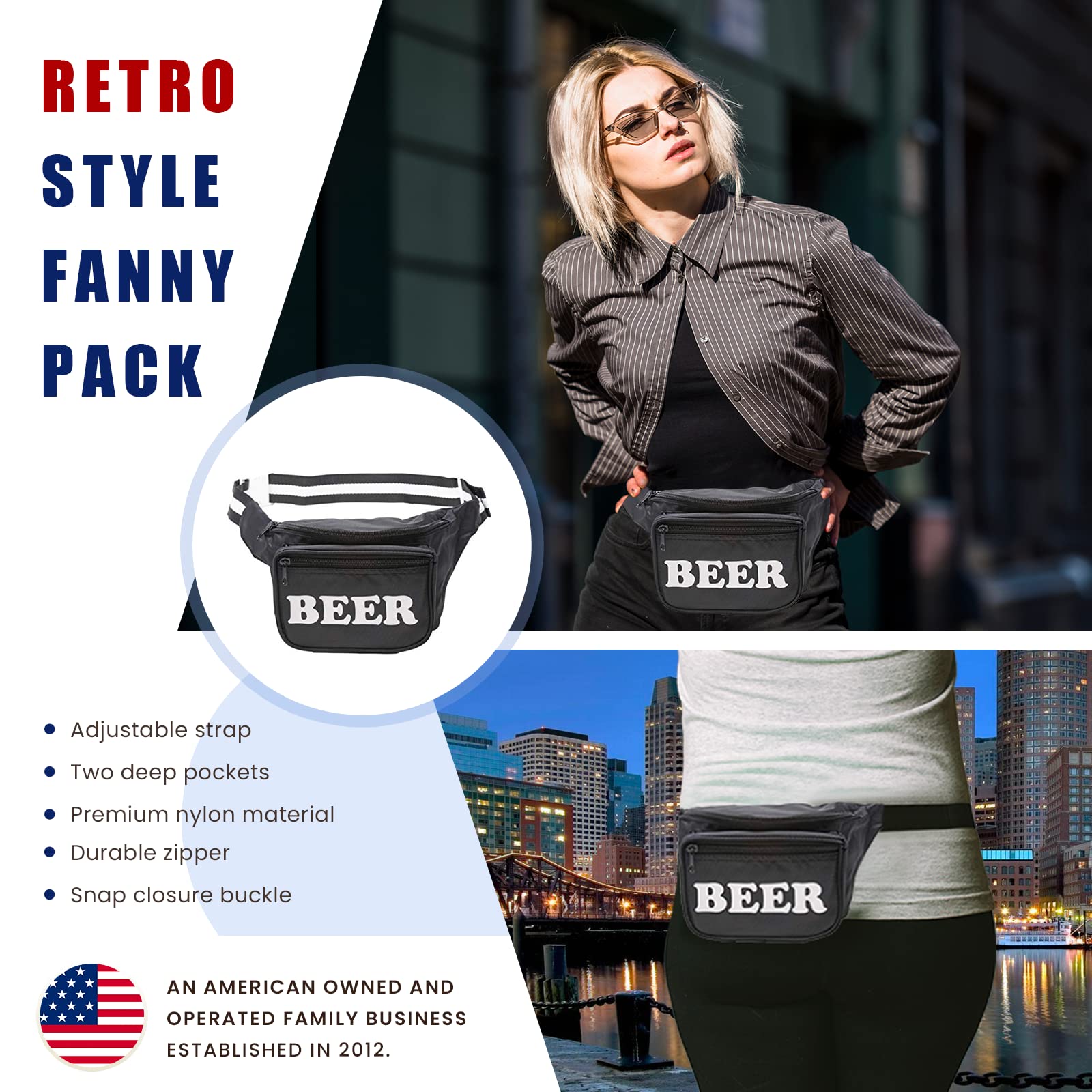 Funny Guy Mugs Beer Premium Fanny Pack - Stylish Party Waist Bag for Men & Women - Perfect for Concerts, Festivals, and Outdoor Adventures
