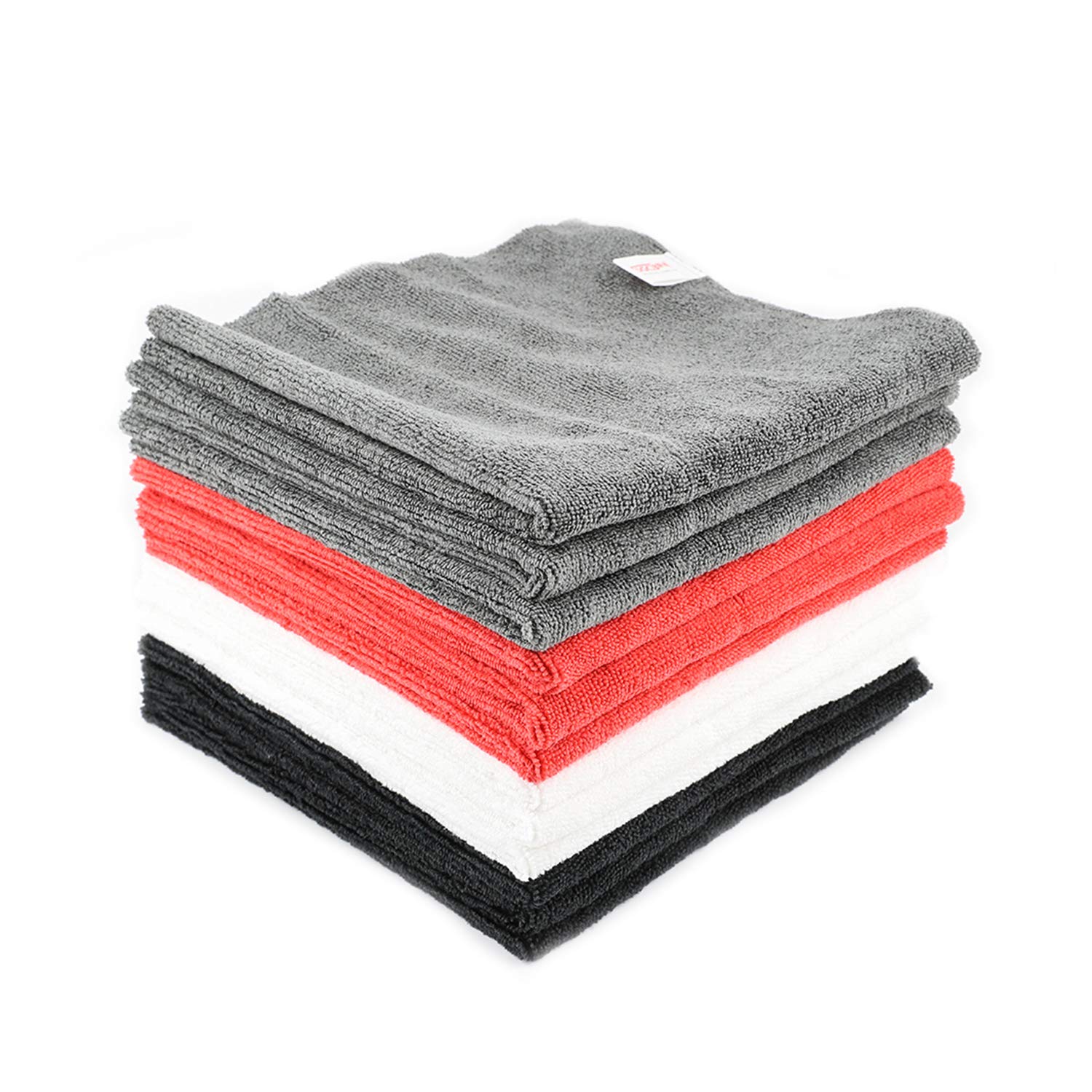 SGCB PRO 16x16 Inch Microfiber Cleaning Towels 12 Pack - 80/20 Blend 380GSM Ultrasonic Cut Edgeless, Super Absorbent, Scratch & Streak Free - Car Wash, Auto Detailing, Glass Cleaning, Household Dusting (Perfect for Cars, Windows, Electronics & Home Cleaning)
