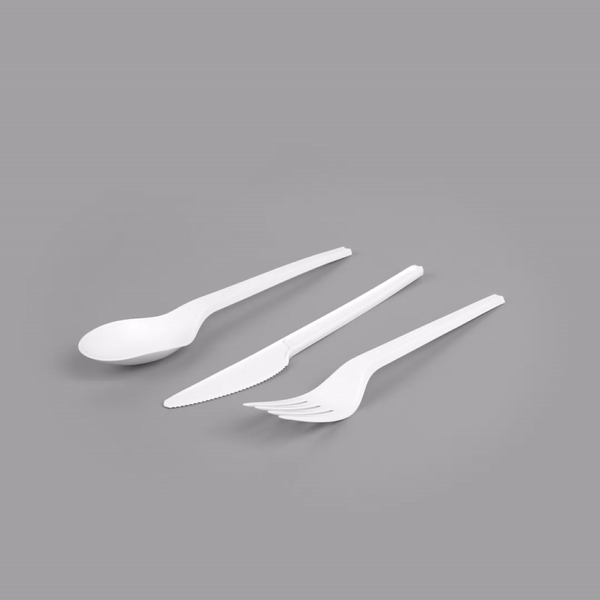 Eco-Friendly White CPLA Plastic Cutlery Set - 290 Count, Heat Resistant & Compostable Cutlery (6.5 Inches) for Parties, Picnics & Catering Events | Sustainable Disposable Utensils