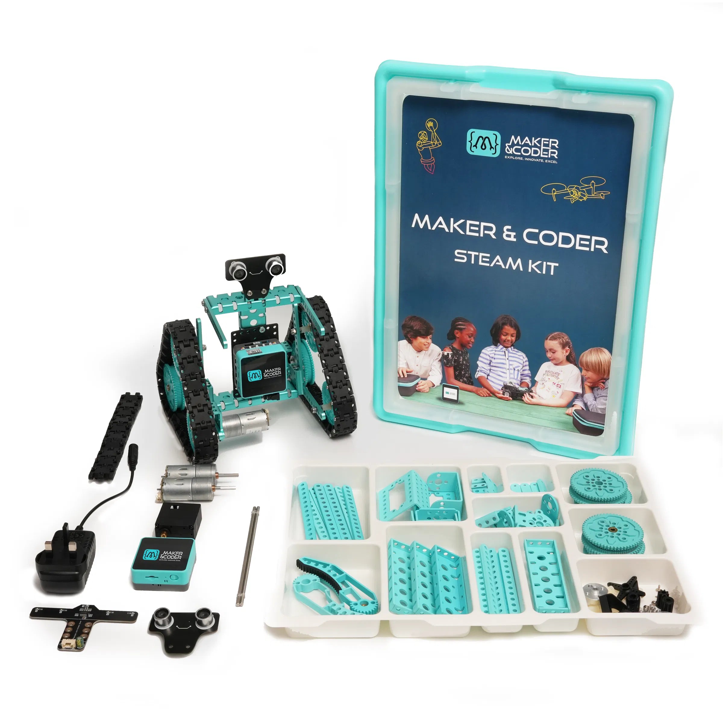 Maker and Coder STEAM Kit - Educational Coding & Robotics Set for Kids | STEM Learning Toy for Classroom & Home Projects