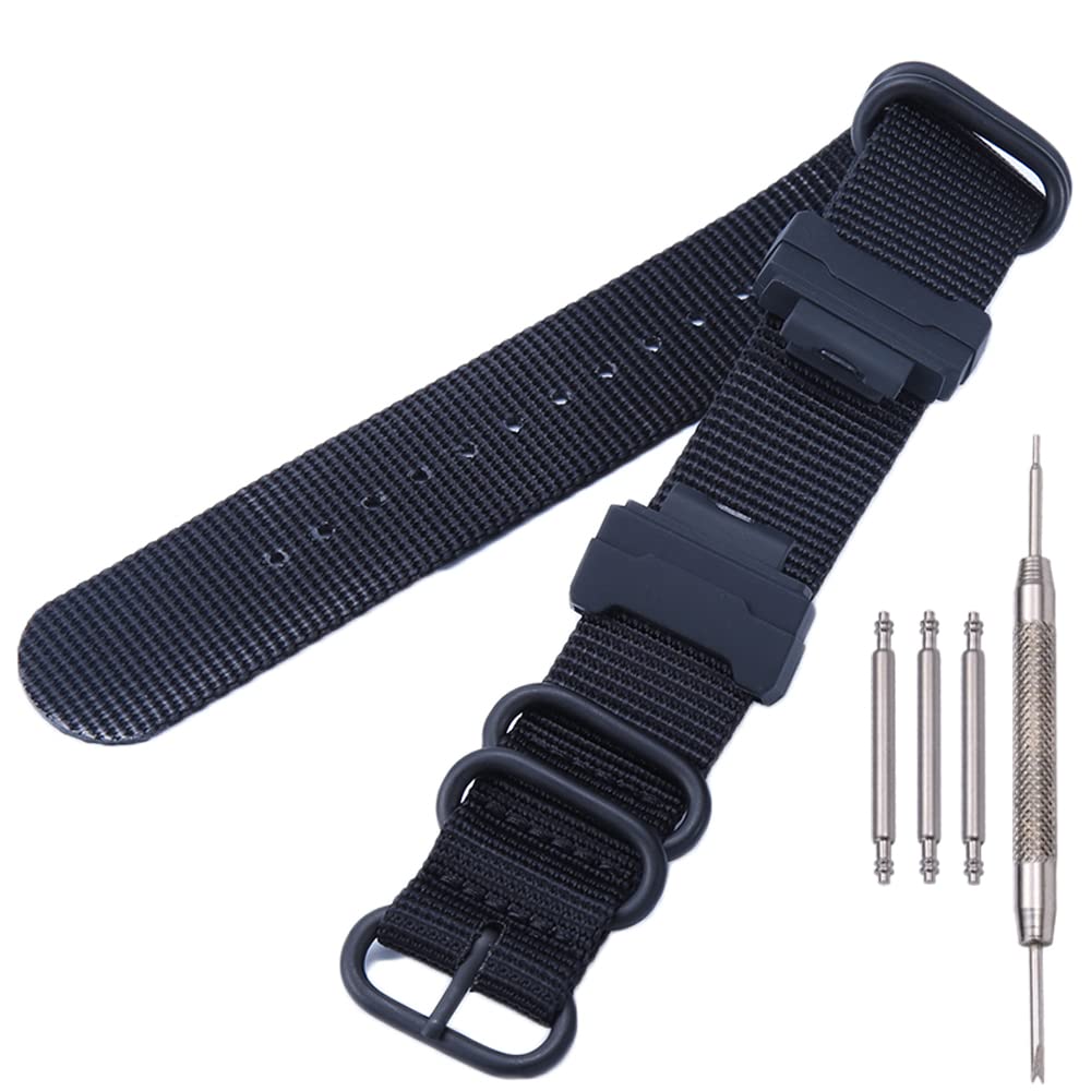 Casio 16mm Nylon Strap with Adapters - Durable Watch Band Replacement for Outdoor Sports