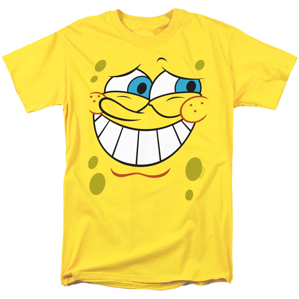 Popfunk Classic Spongebob Goofy Smile Unisex Adult T-Shirt | Cartoon Graphic Tee for Men & Women | Casual Wear, Cosplay & Gift Idea