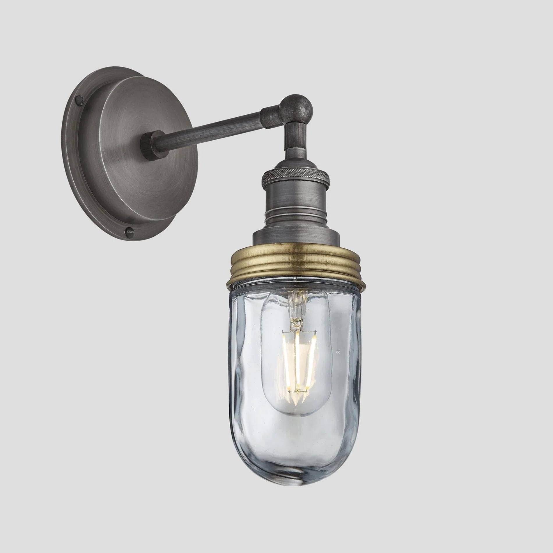 Brooklyn Outdoor IP65 Wall Light in Pewter, Copper & Brass - Weatherproof Exterior Lighting for Patio, Garden & Porch