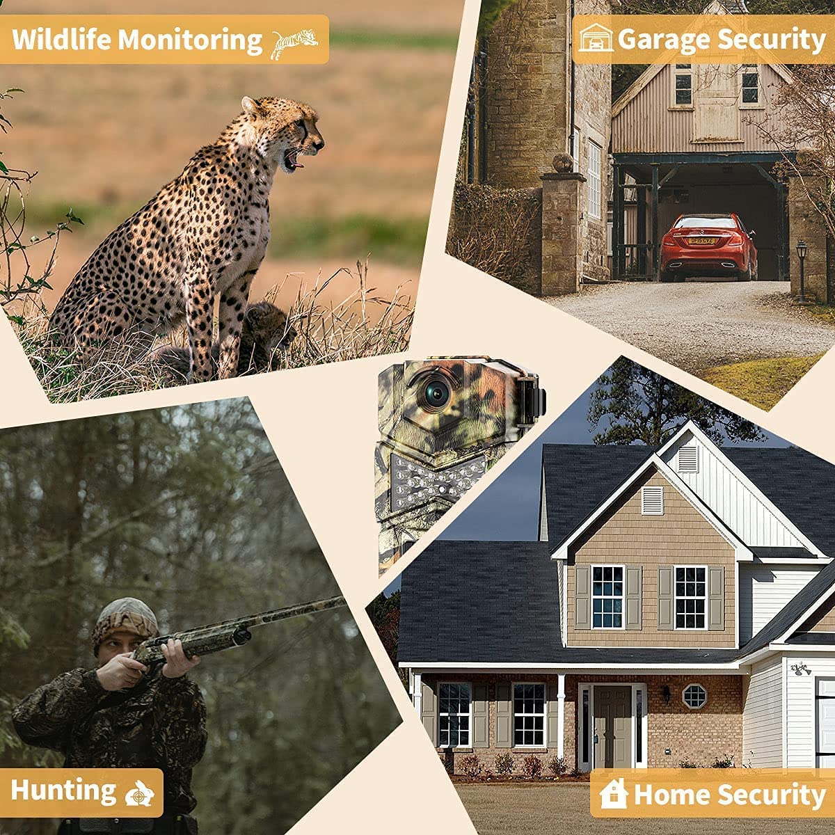2 Pack 30MP 1080P HD Waterproof Trail Cameras - Motion Activated Hunting Camera with Fast Trigger & Infrared Night Vision for Outdoor Wildlife Monitoring - Perfect for Deer Hunting, Security Surveillance, and Nature Observation
