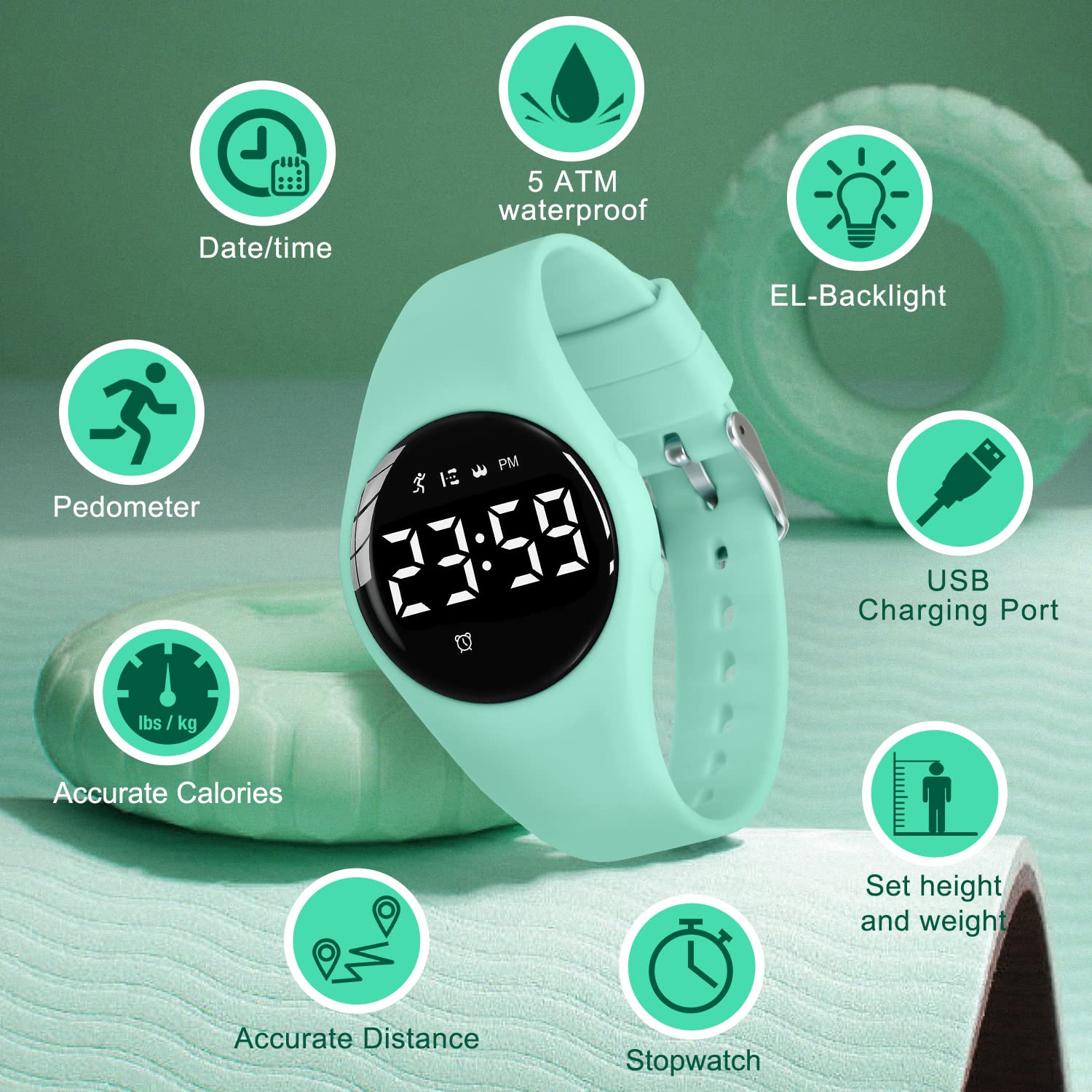 NN BEN NEVIS Kids Digital Sports Watch with Fitness Tracker - Waterproof Boys & Girls Watch with Alarm, Stopwatch for Ages 5-12 - Perfect for School, Outdoor Play & Sports Activities