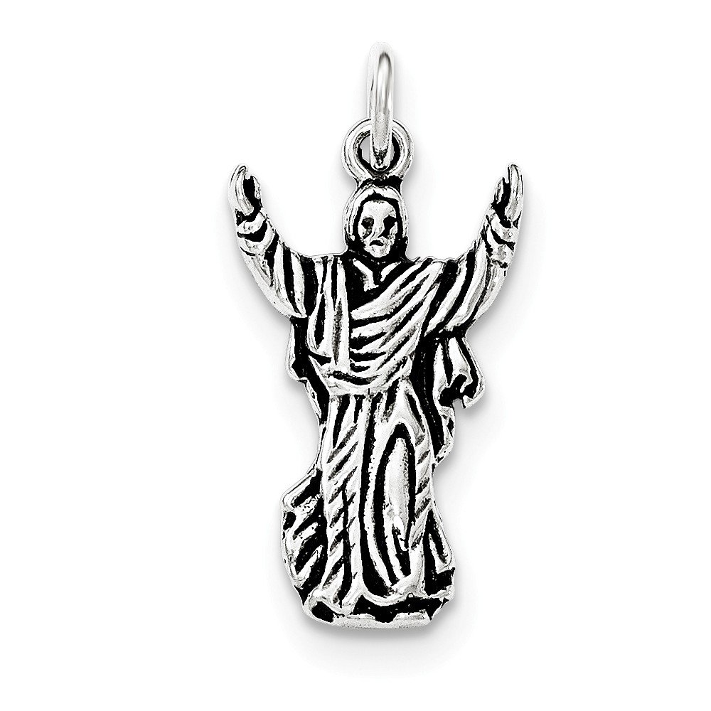 925 Sterling Silver Antiqued Jesus Hands Up Pendant Necklace - Religious Jewelry for Men & Women - Perfect for Baptism, Confirmation & Spiritual Gifts