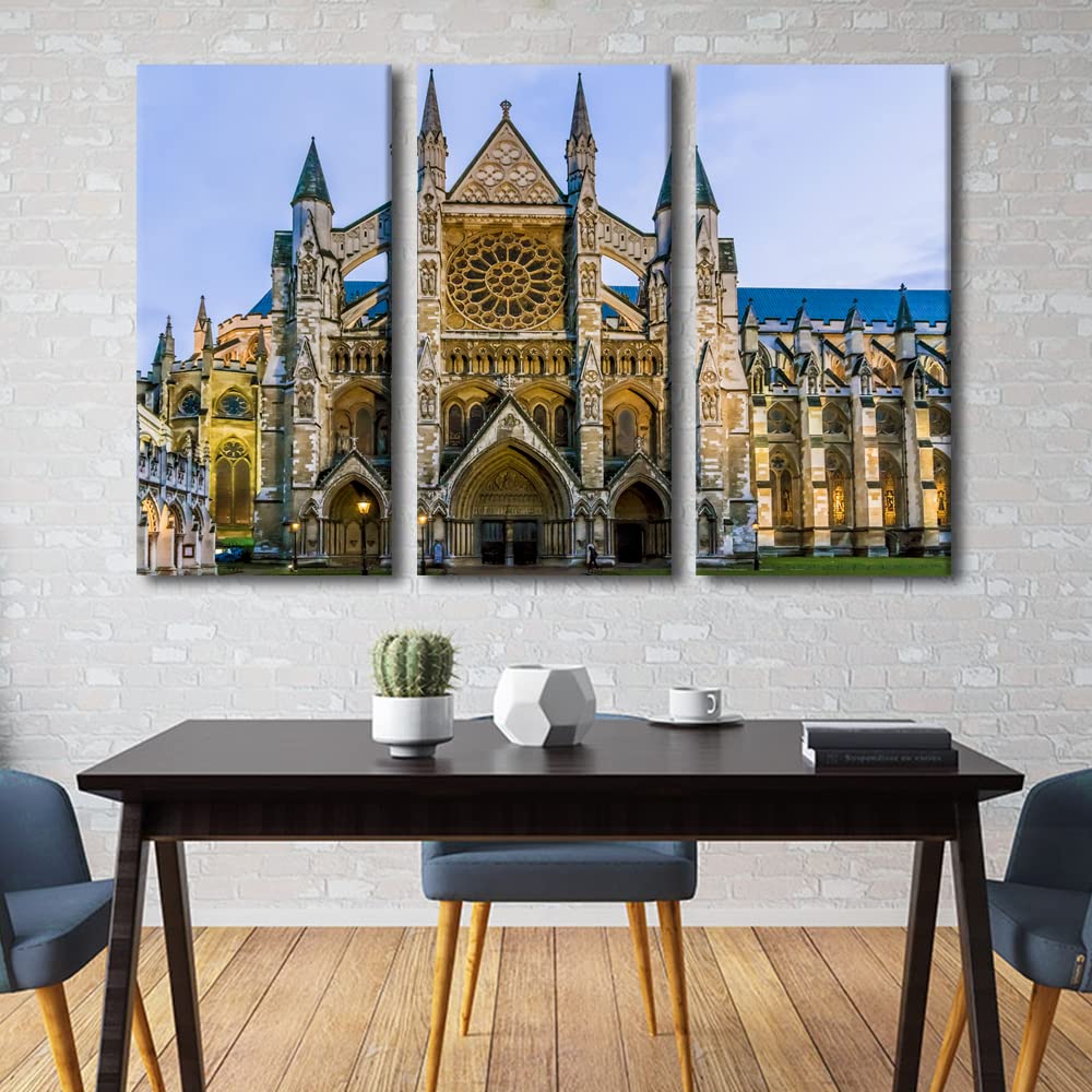 TUMOVO Large Canvas Wall Art - Westminster Abbey Gothic Church Painting, 60