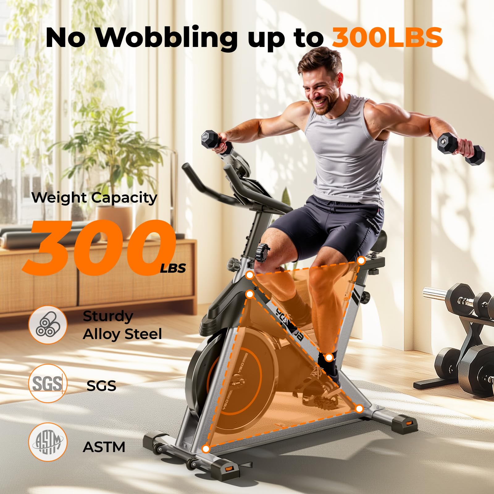 YOSUDA Magnetic Resistance Indoor Cycling Bike with Tablet Holder & Comfortable Seat Cushion - Home Gym Exercise Bike for Cardio Workout & Fitness Training