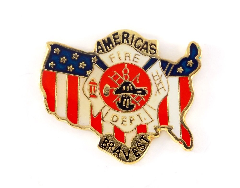 USA Flag Firefighter Maltese Cross Lapel Pin - Patriotic First Responder Accessory for Hats, Jackets & Uniforms | Perfect for Fire Department, EMS & Police Support