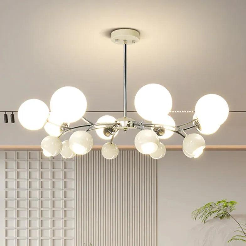 Two Tone Multi Ball Radial Chandelier - Modern Crystal Ceiling Light Fixture for Dining Room, Living Room & Bedroom Decor
