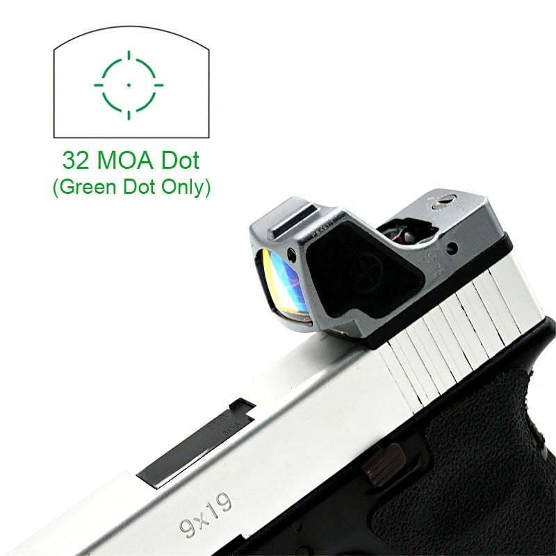 Tactical RMR HD Red Green Dot Sight - Compact Pistol Reflex Sight with Light Sensing System | Picatinny Mount Scope Optics for Rifles & Handguns | Ideal for Hunting, Shooting Range & Tactical Training