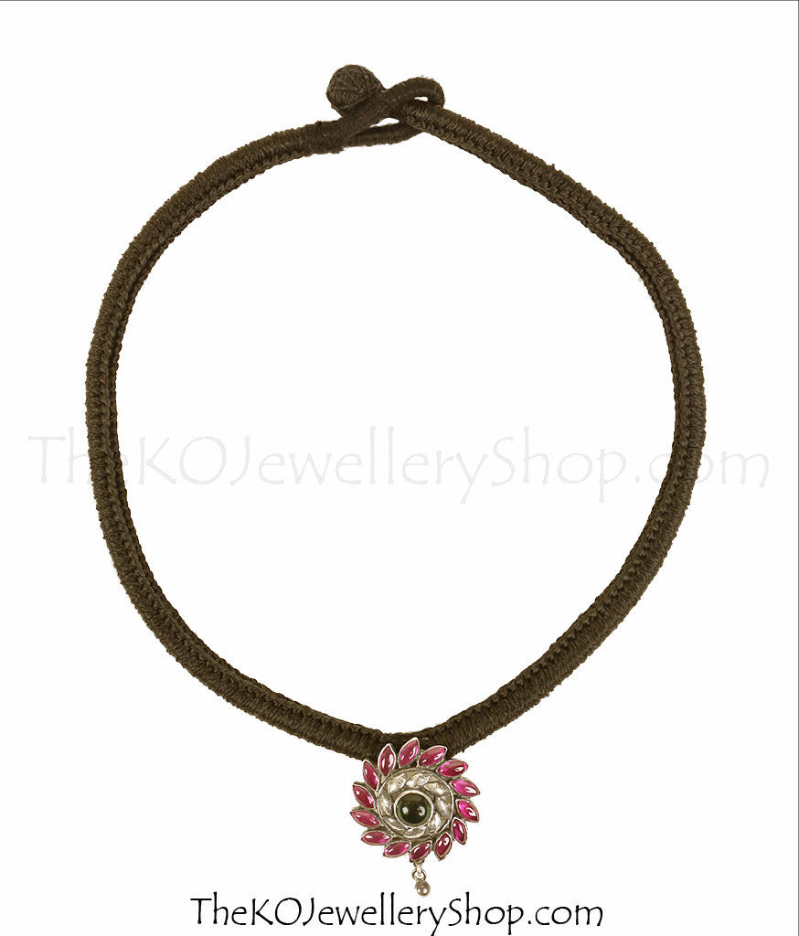 Aamod Silver Kempu Necklace - Handmade Oxidised Black Silver Jewelry for Women | Perfect for Weddings, Parties & Ethnic Fashion