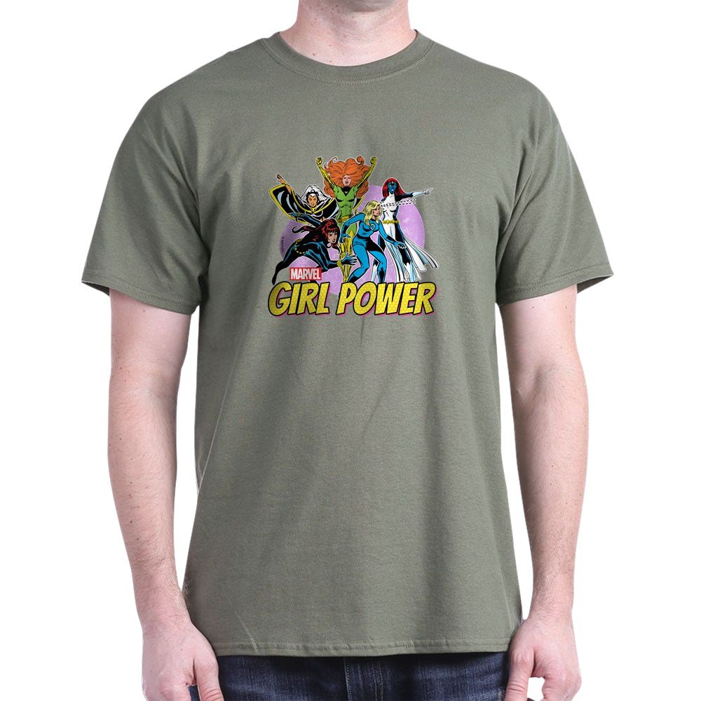 Marvel Girl Power Dark T-Shirt - Graphic Tee for Women | Superhero Fashion, Casual Wear & Cosplay | Perfect for Gifts, Comic Con & Everyday Outfits