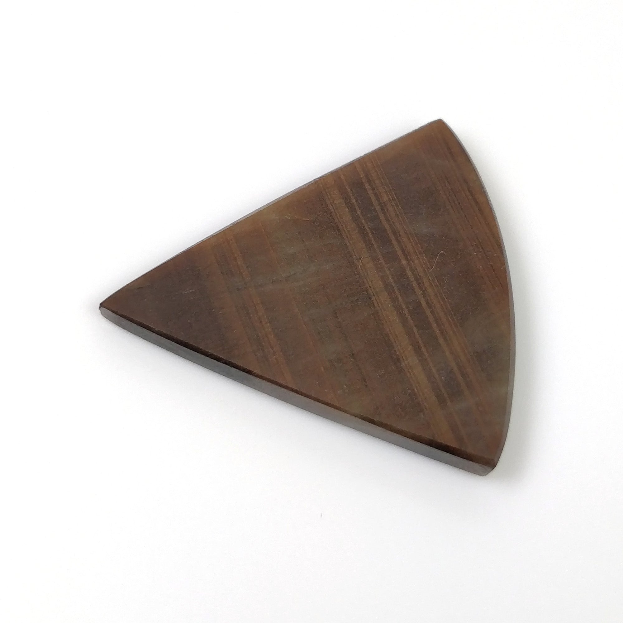 Natural Untreated Golden Brown Chocolate Sapphire Gemstone Flat Slices - 25.80cts Triangle Shape 29x28mm for Jewelry Making, Wire Wrapping & DIY Crafts