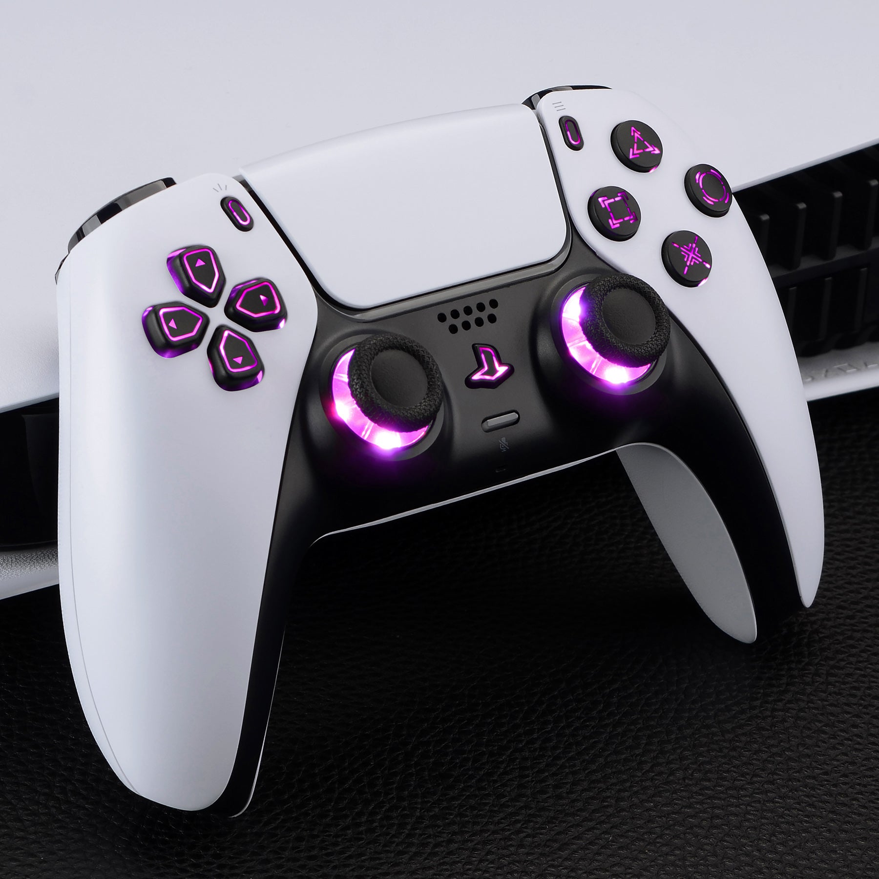 eXtremeRate Multi-Color LED Illuminated Buttons DTF V3 Kit for PS5 Controller BDM-030/040/050 - Black | Custom Gaming Setup for Enhanced Night Play