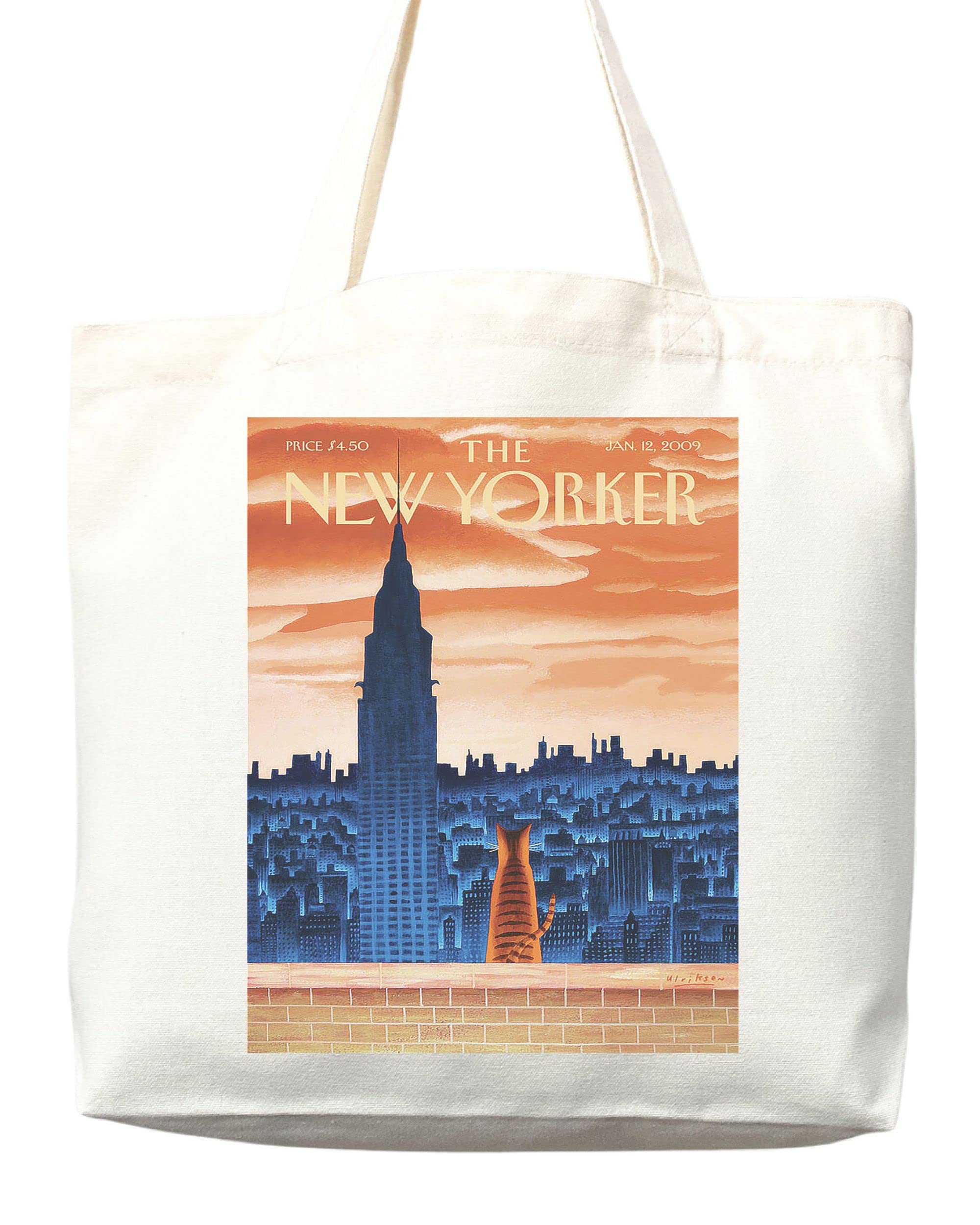 New Yorker Magazine Tote Bag - Stylish Canvas Shopper with Artistic Print for Women - Perfect for Grocery Shopping, Beach Trips & Everyday Use (Tote Bag Only)