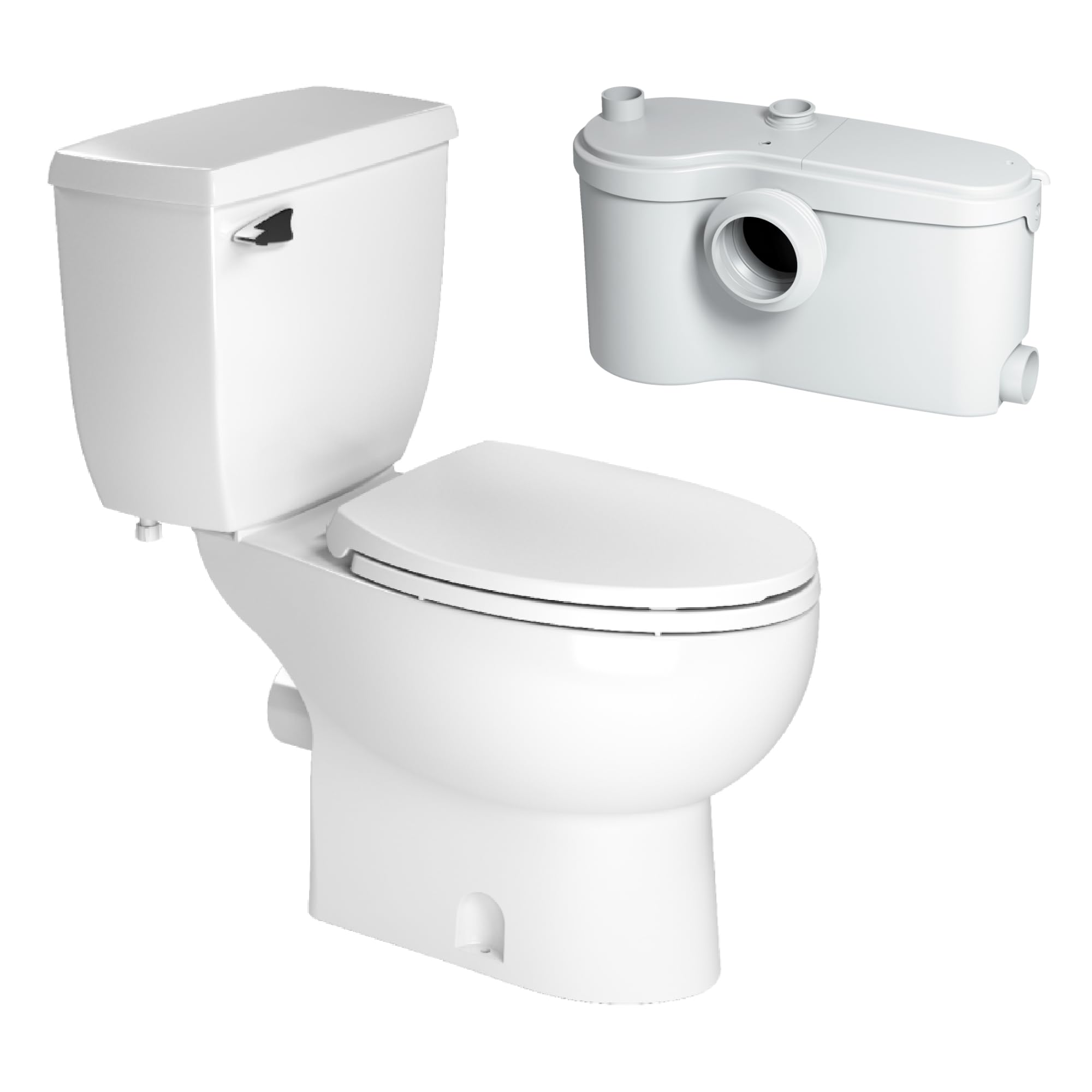 Saniflo Sanibest Pro Macerating Upflush Toilet Kit with Elongated Bowl - Perfect for Basements, Garages & Small Bathrooms | Easy Installation & Powerful Flushing