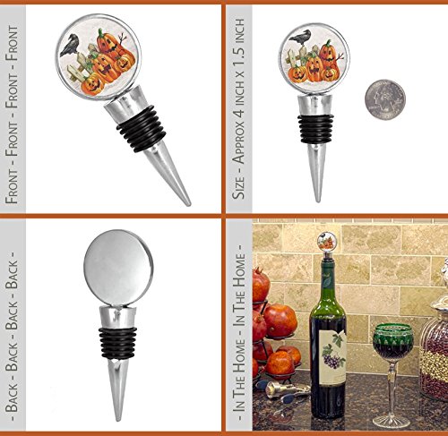 Halloween Raven Wine Stopper with Jack O'Lantern - Perfect for Spooky Parties