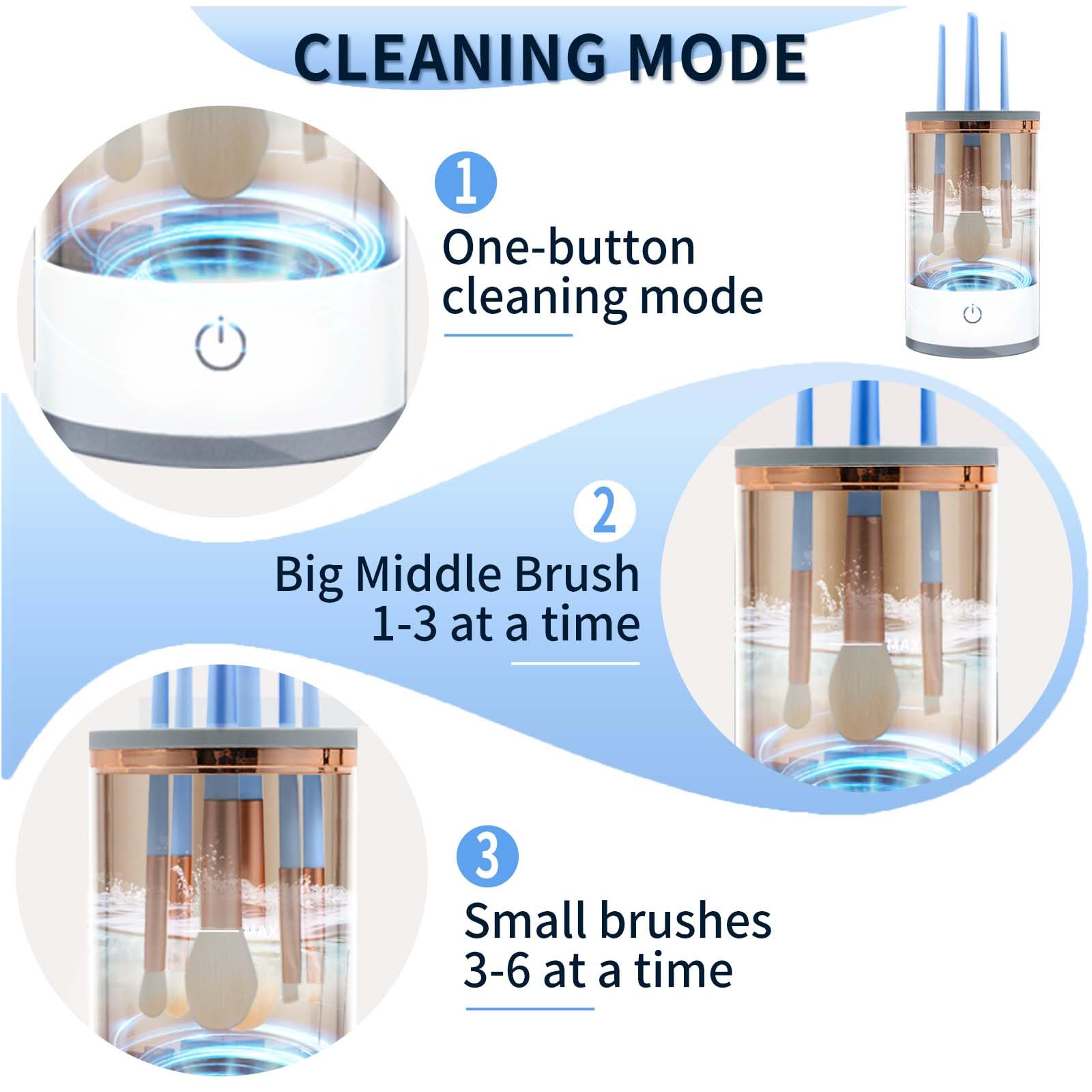 Electric Makeup Brush Cleaner Machine - Automatic Spinning Brush Washer with Cleaning Mat | Fast & Deep Cleaning for Foundation, Blush, Eyeshadow Brushes | Perfect for Home & Professional Makeup Artists