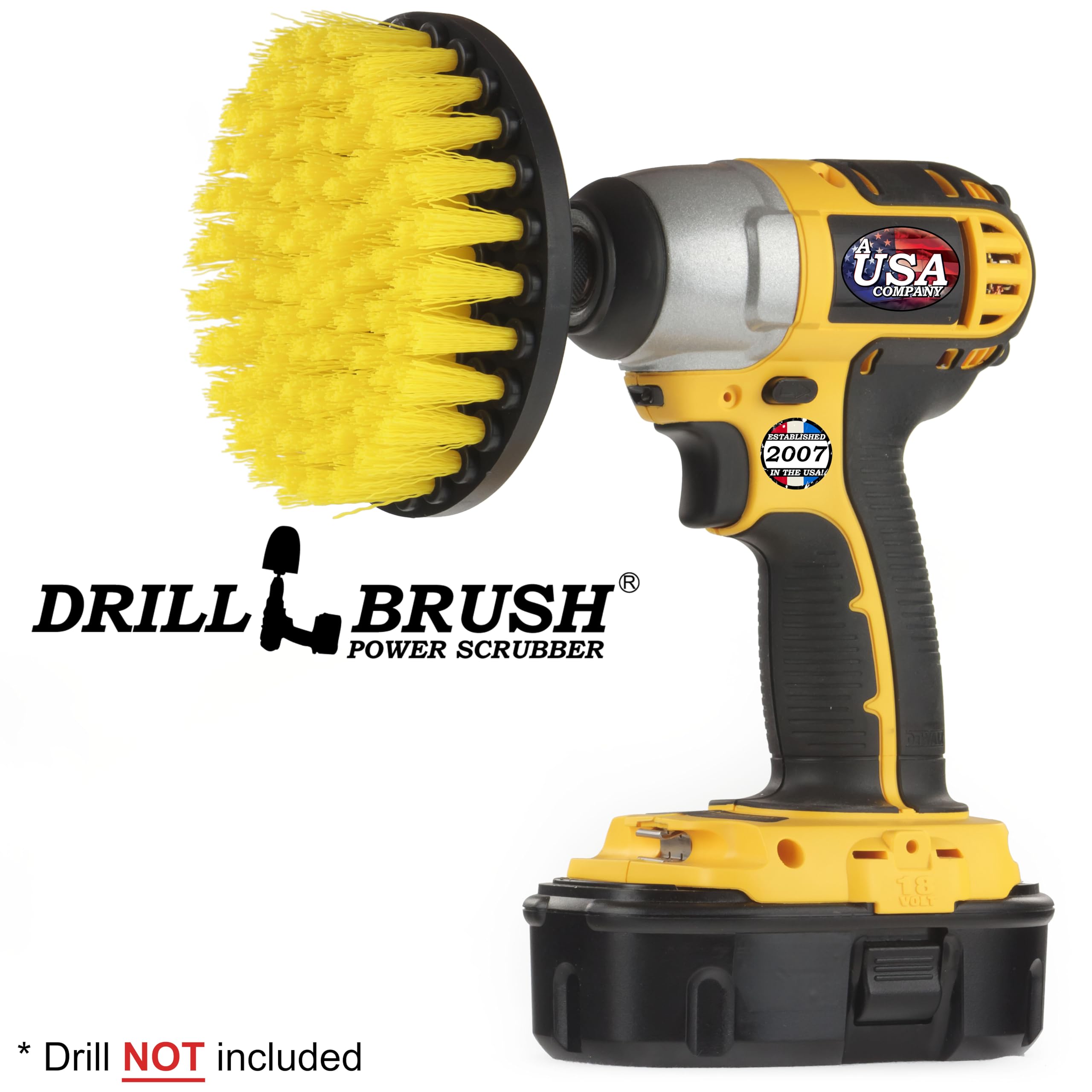 Power Drill Brush Attachment Set - Heavy Duty Bathroom Cleaning Brushes for Showers, Tubs & Tiles - Drill-Powered Scrub Brush Kit for Grout, Stains & Tough Cleaning - Perfect for Deep Cleaning Bathrooms, Kitchens & Outdoor Surfaces