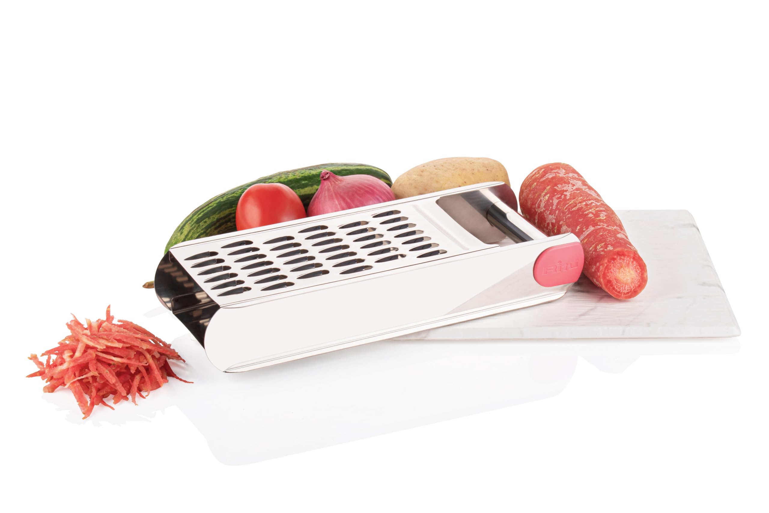 Ritu J-351 Jumbo Slicer - 2-in-1 Stainless Steel Vegetable & Potato Chip Wafer Slicer, Crusher Grater & Sharp Cutter for Snack Making - Multipurpose Kitchen Tool (Silver) - Perfect for Homemade Chips, Salad Prep & Party Snacks