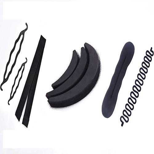 VinshBond Hair Bun Maker - French Twist Bun Styling Tool & Banana Hair Volumizer for Women & Girls (Black) | Perfect for Updos, Weddings, and Everyday Hairstyles