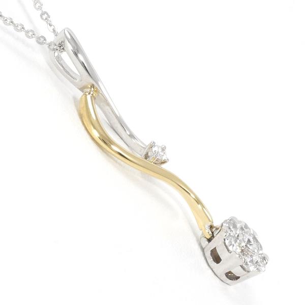 18K Yellow Gold and White Gold Diamond Necklace for Women - Elegant Pendant Jewelry for Weddings, Anniversaries, and Special Occasions
