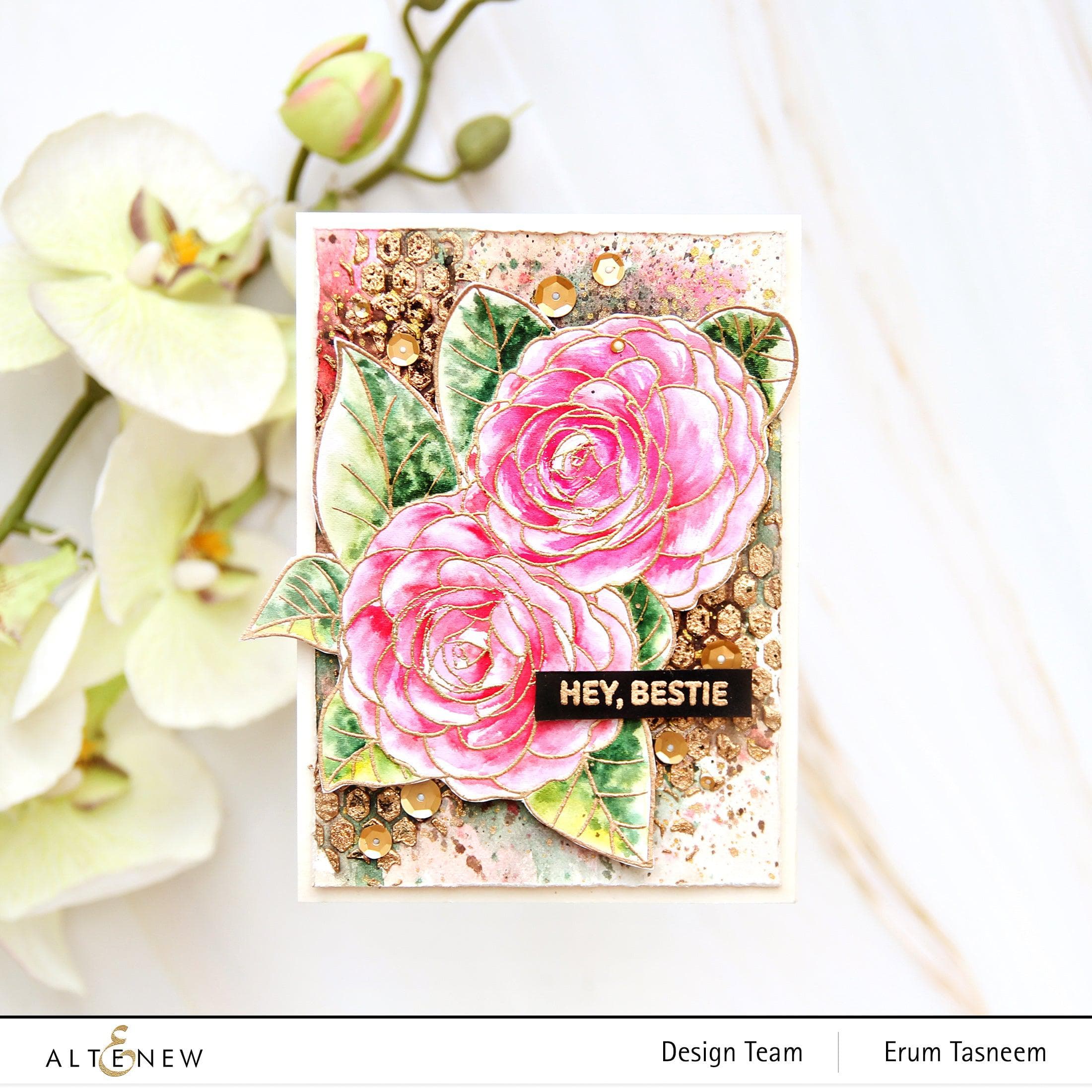 Camellia Waterhouse Outline Stamp Set for Painting Flowers - DIY Floral Art, Scrapbooking & Card Making