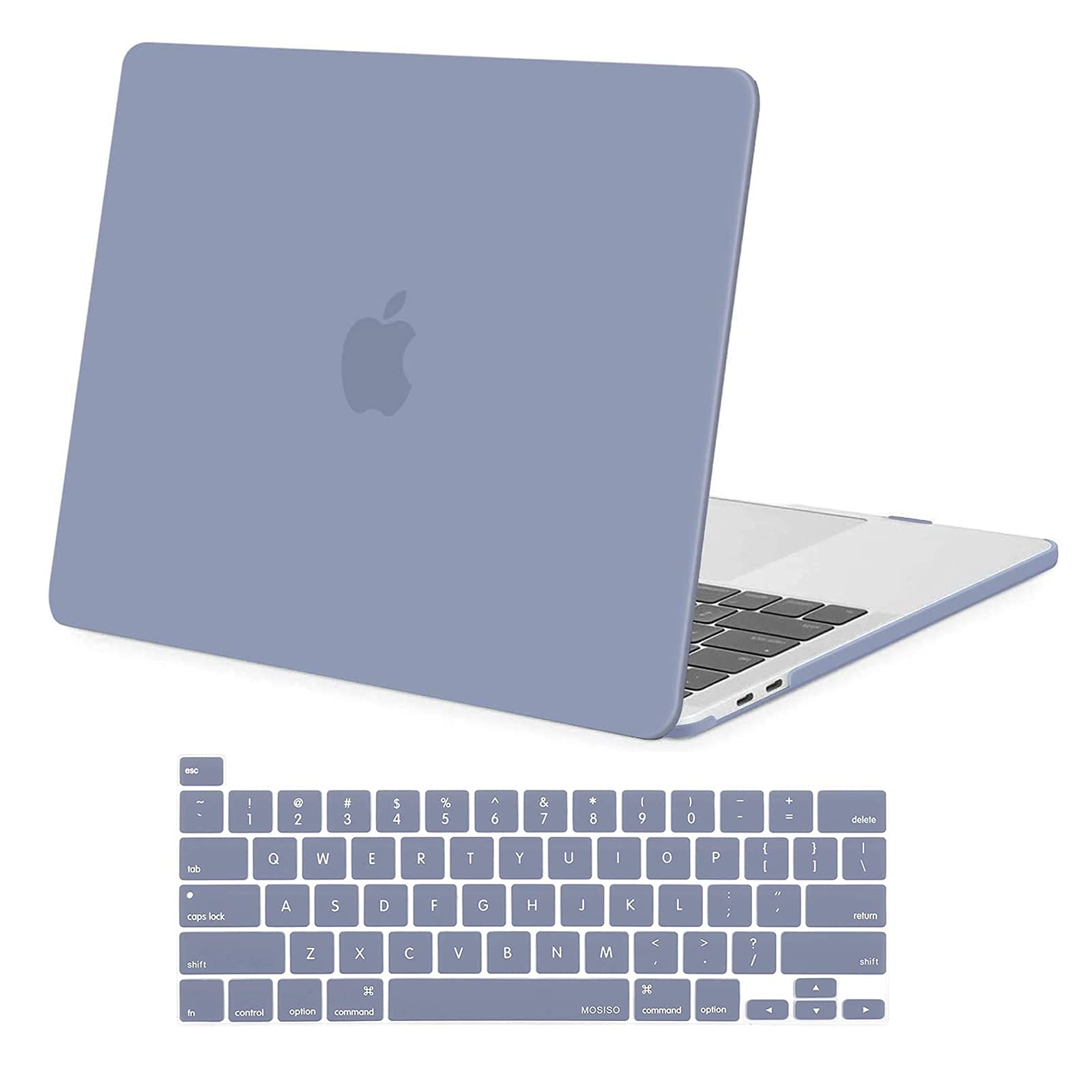 MOSISO Hard Shell Case for MacBook Pro 13 inch 2020 (A2338 M1 A2289 A2251) - Protective Plastic Cover with Keyboard Cover - Lavender Gray - Perfect for Work, Travel & School Use