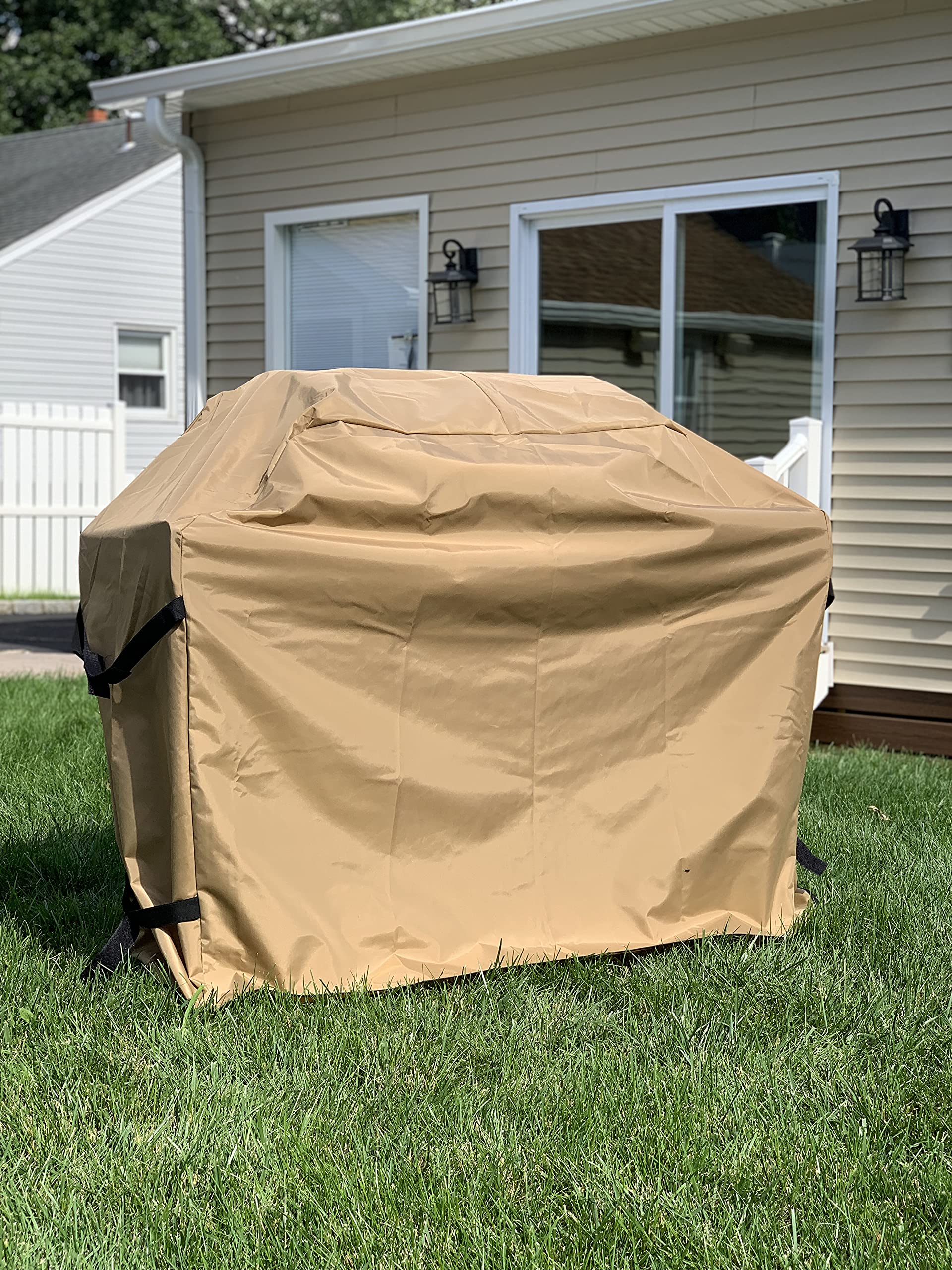 **Char-Broil Performance XL 5-Burner Grill Cover (Model 463243518) - Heavy-Duty, Waterproof, UV-Resistant, Padded Tan Outdoor Cover (56.9