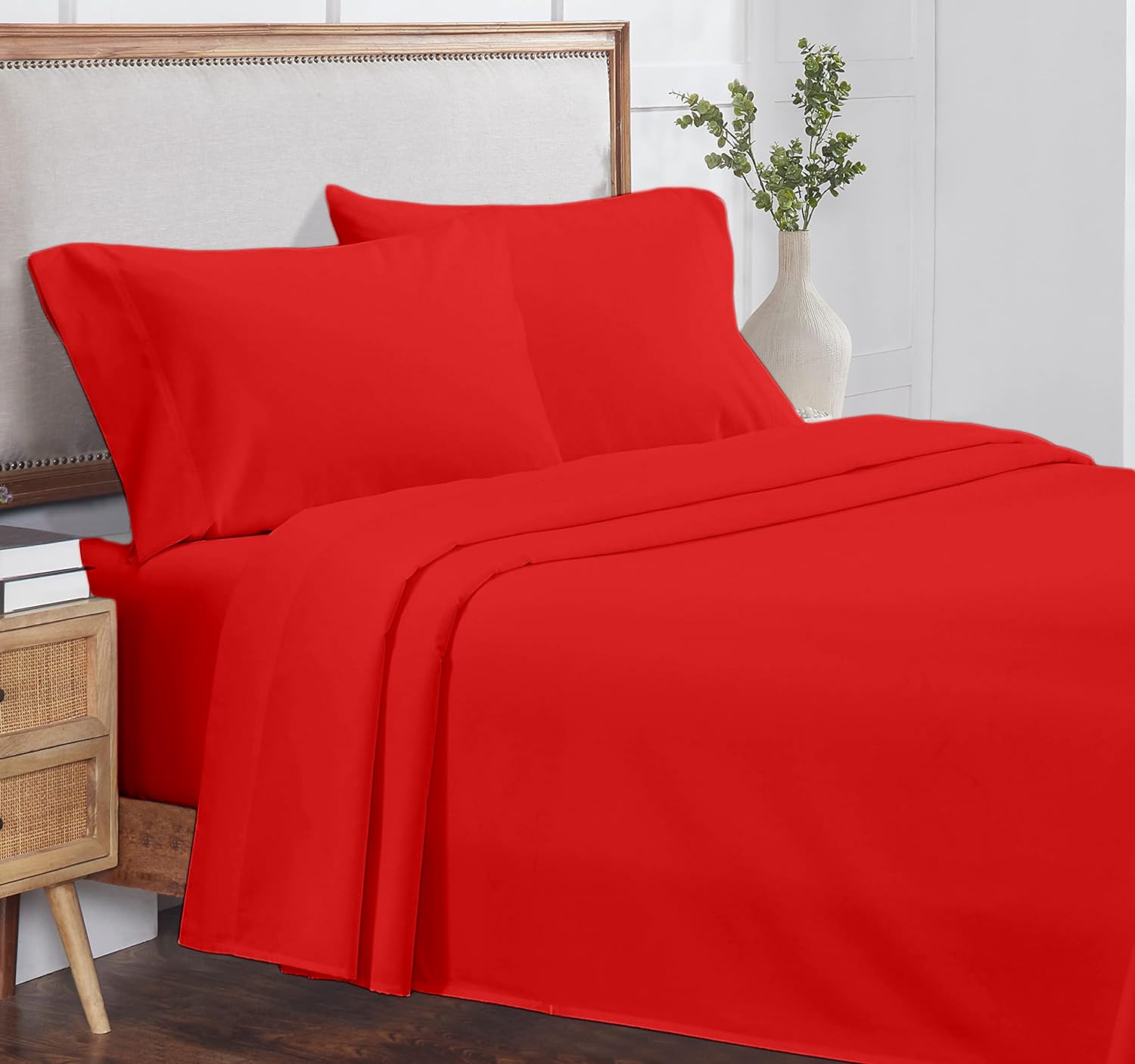 Luxury 4-Piece California King Size Sheet Set - 100% Organic Cotton, 800 Thread Count, Ultra Soft & Breathable, Deep Pocket Fits 8-12
