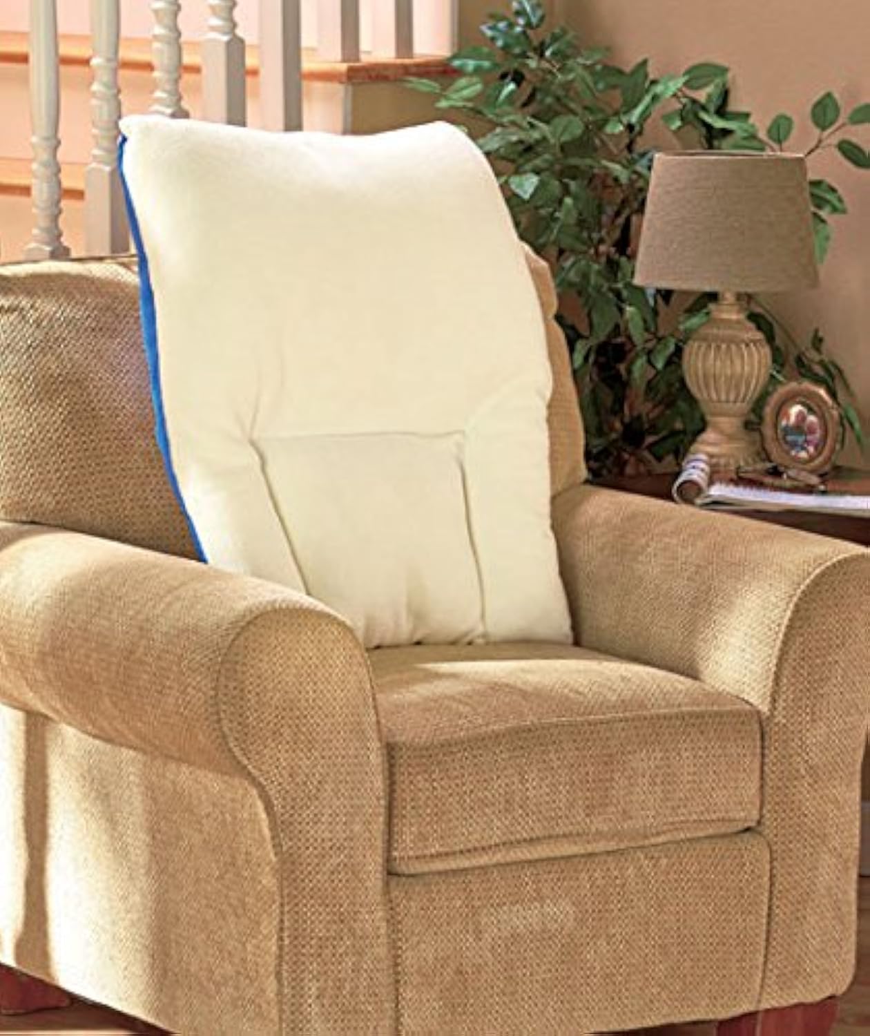 Ergonomic High Back Comfort Pillow for Office Chairs & Car Seats - Lumbar Support for Long Sitting & Driving - Home & Travel Use