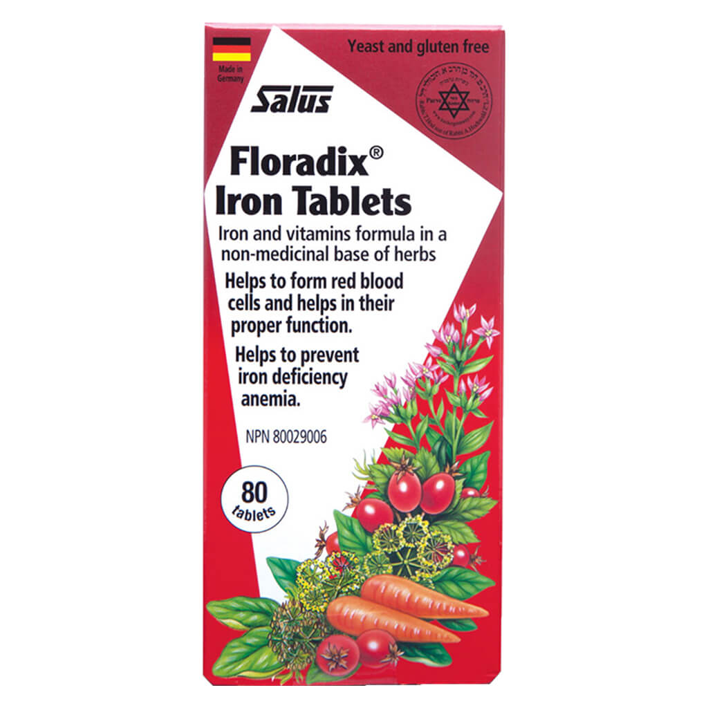 Floradix Iron Supplement Tablets for Women & Men - Vegan, Gentle on Stomach - Boost Energy & Support Healthy Blood (60 Count) - Perfect for Anemia, Fatigue & Active Lifestyles