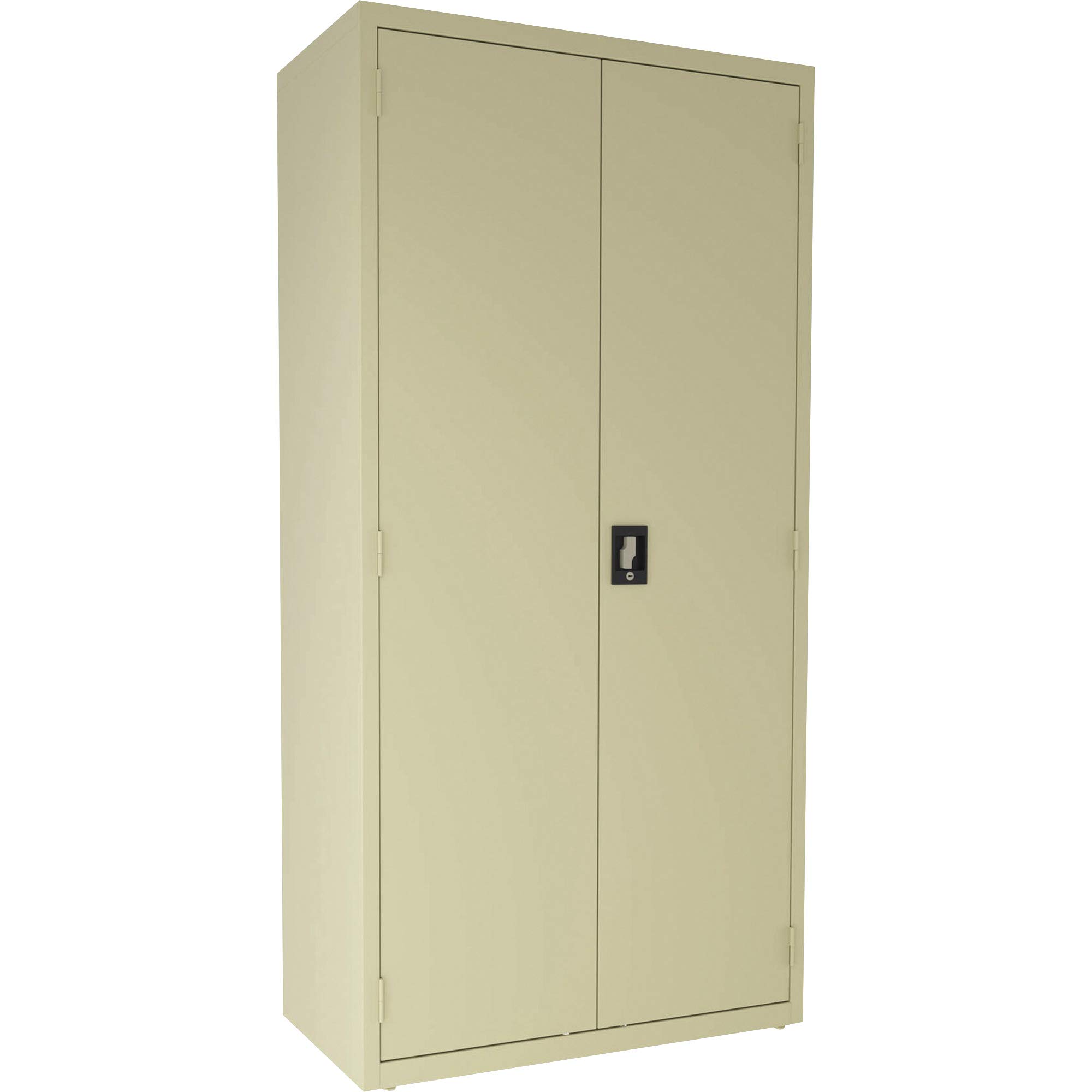Lorell LLR00017 4-Shelf Steel Janitorial Cabinet - Heavy Duty Storage Organizer for Cleaning Supplies, Tools & Equipment (Putty Color) - Perfect for Schools, Offices, Hospitals & Commercial Facilities