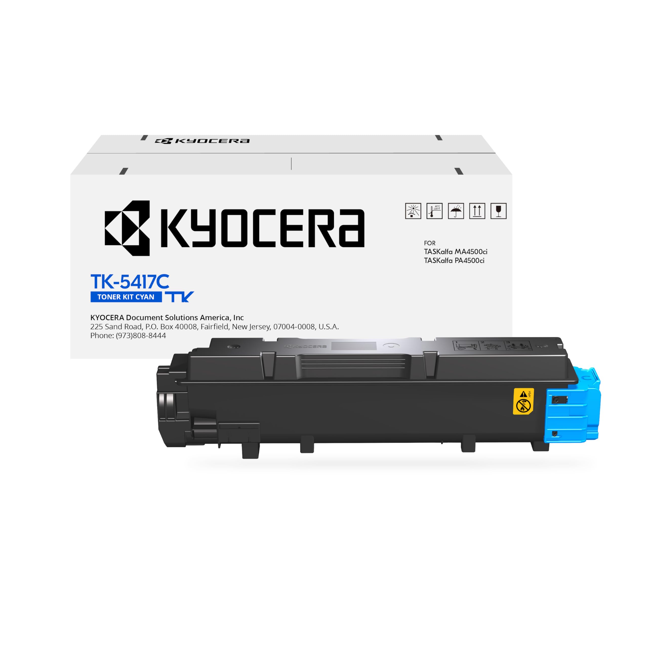 KYOCERA TK-5417C Genuine Cyan Toner Cartridge - Compatible with TASKalfa MA4500ci & PA4500ci Laser Printers (1T02Z7CUS0) | High-Quality Printing for Office Documents & Business Reports