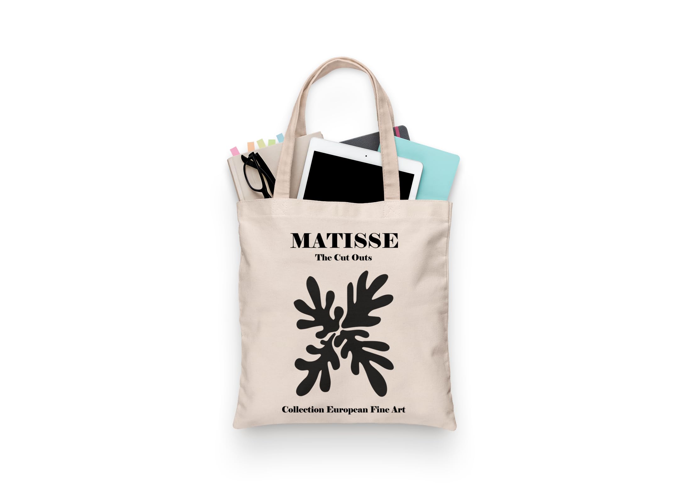 Matisse Abstract Tote Bag for Women - 100% Cotton Canvas Reusable Shopping Bag with Printed Design | Eco-Friendly & Stylish | Perfect for Groceries, Beach, Work & Gift Giving
