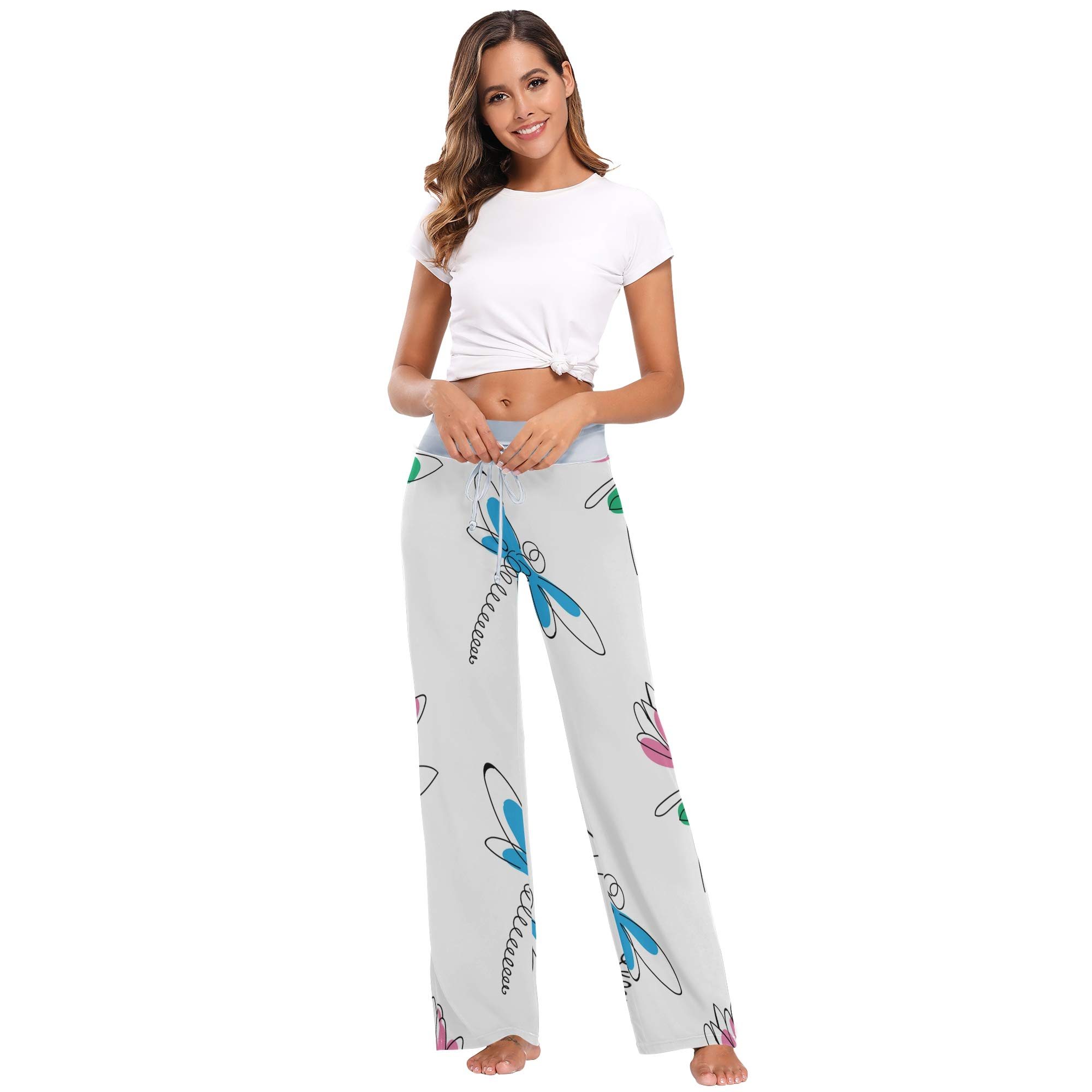 Women's High Waist Palazzo Lounge Pants - Soft Stretchy Drawstring Wide Leg Pajama Pants for Sleeping, Yoga & Home Comfort